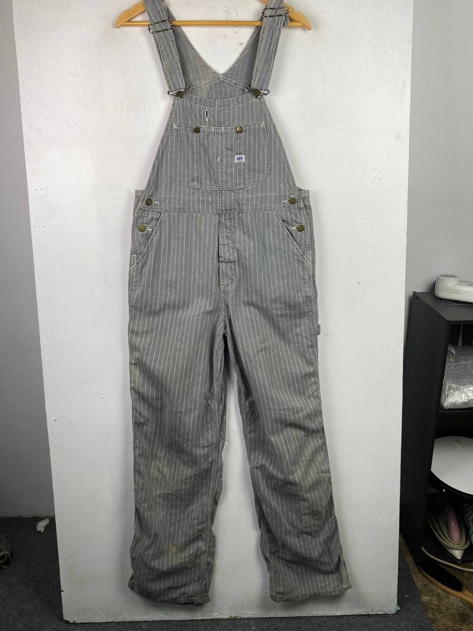 Lee vintage lee hickory striped denim overalls Size US 37 - 1 Thumbnail