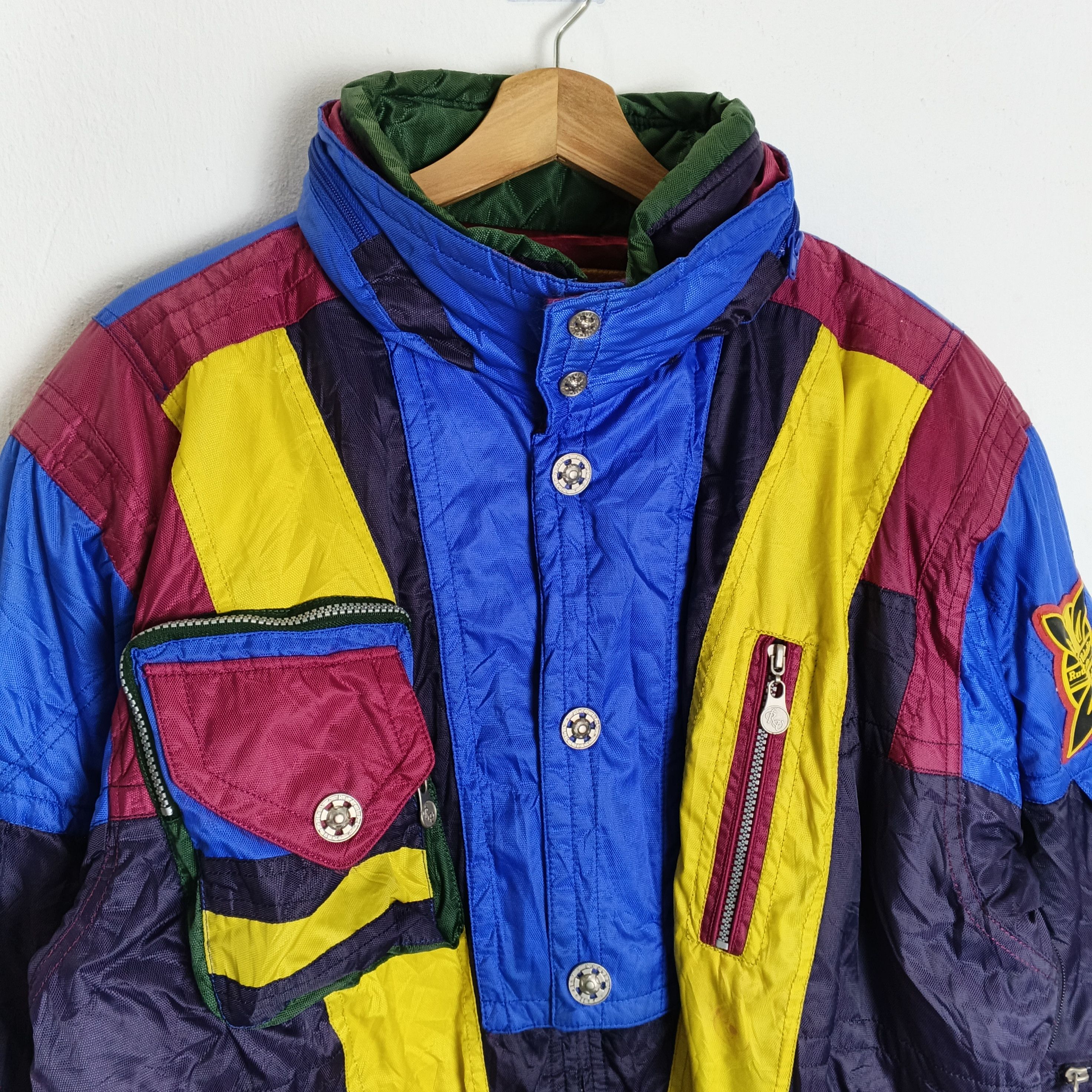 Valentino Rare 90's Rudolph Valentino Colorblock Ski Jacket Size US M / EU 48-50 / 2 - 2 Thumbnail