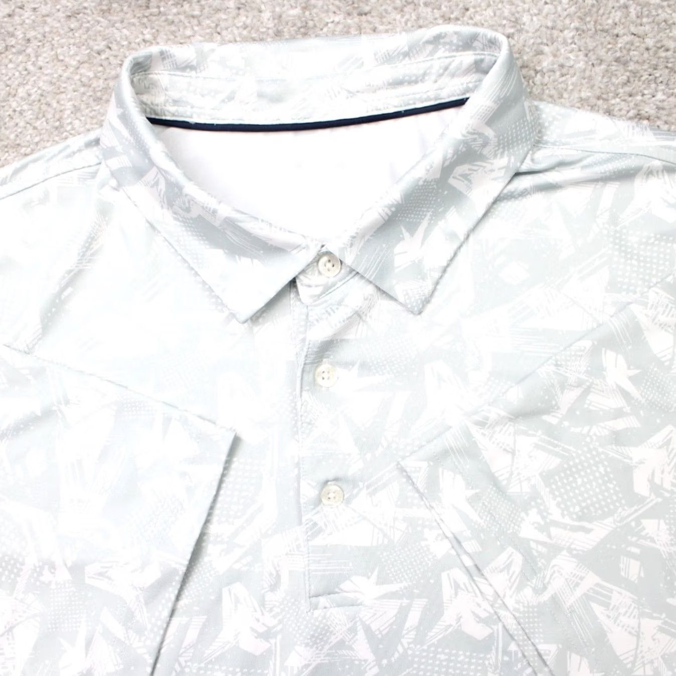 Vintage Maelreg Performance Polo Shirt Men 2XL XXL Gray Floral Stretch Short Sleeve Size US XXL / EU 58 / 5 - 2 Thumbnail