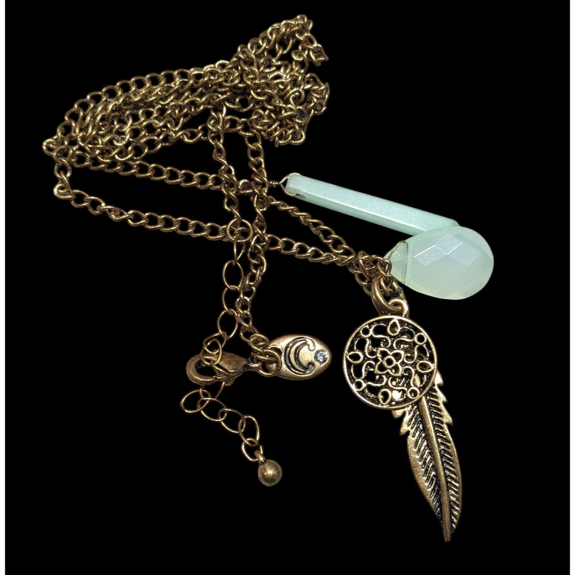 Other Charming Charlie Bohemian Charm Necklace Mint And Gold Tone Size ONE SIZE - 2 Thumbnail