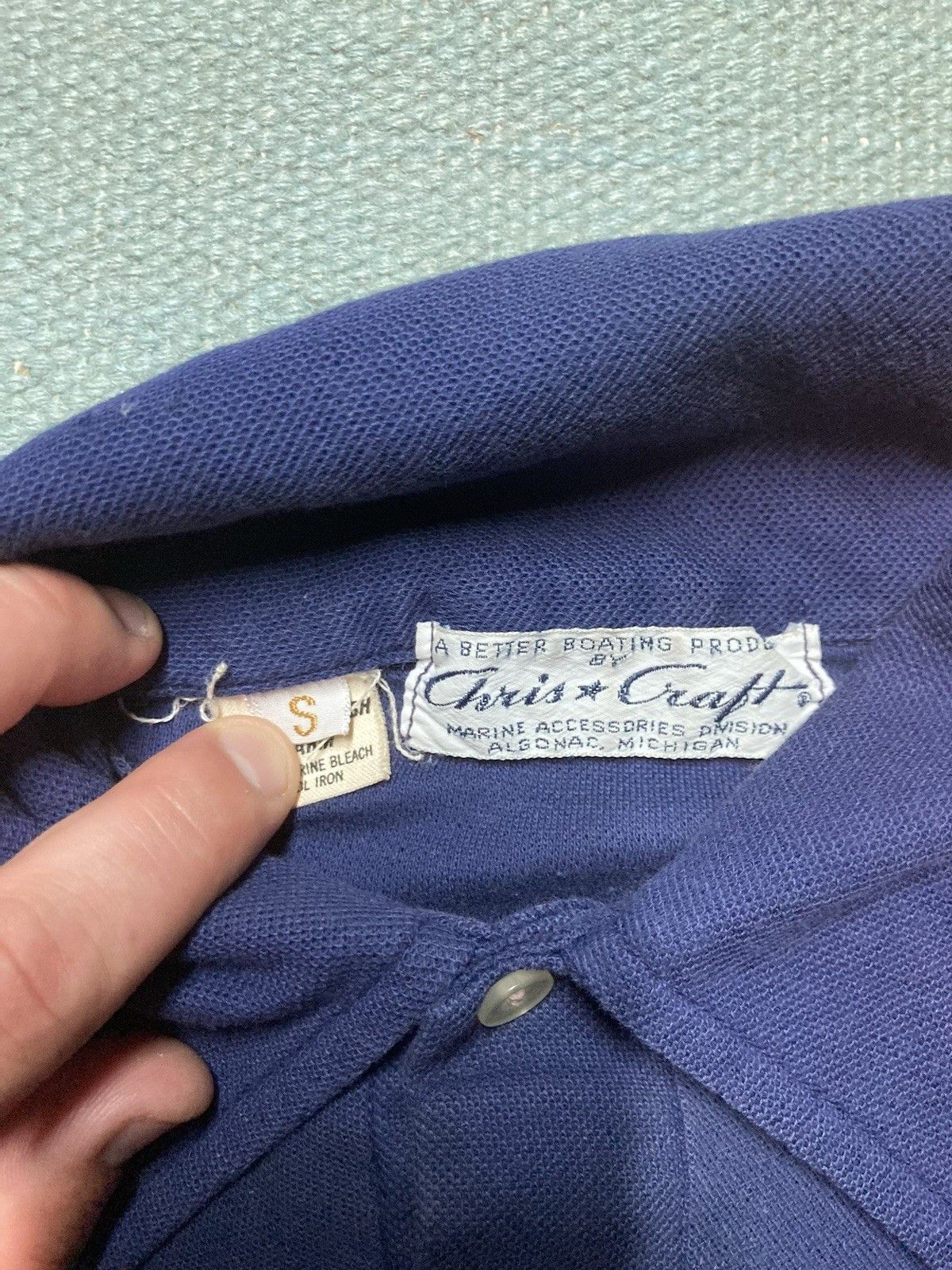Vintage 70s polo shirt boating chris craft jacquard knit blue small Size US S / EU 44-46 / 1 - 5 Thumbnail