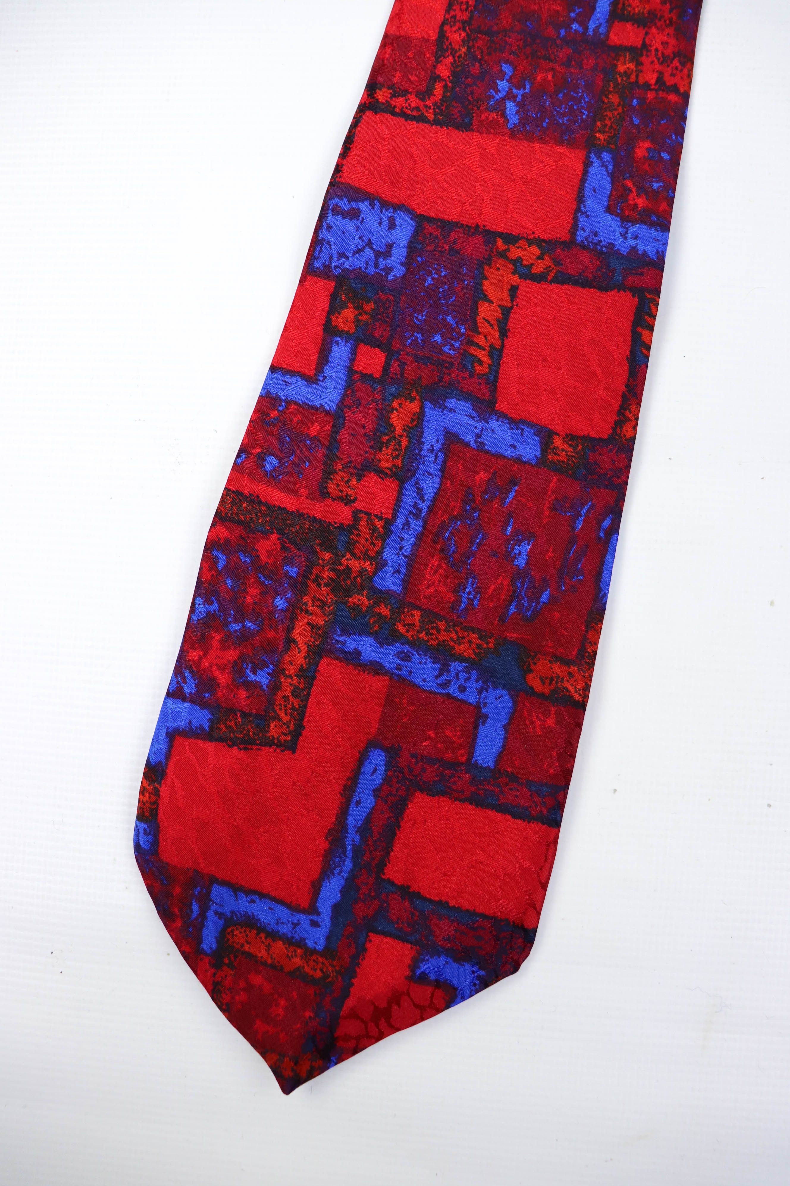 Designer Vintage Paco Rabanne Paris Abstract Graphics Silk Tie Size ONE SIZE - 6 Thumbnail