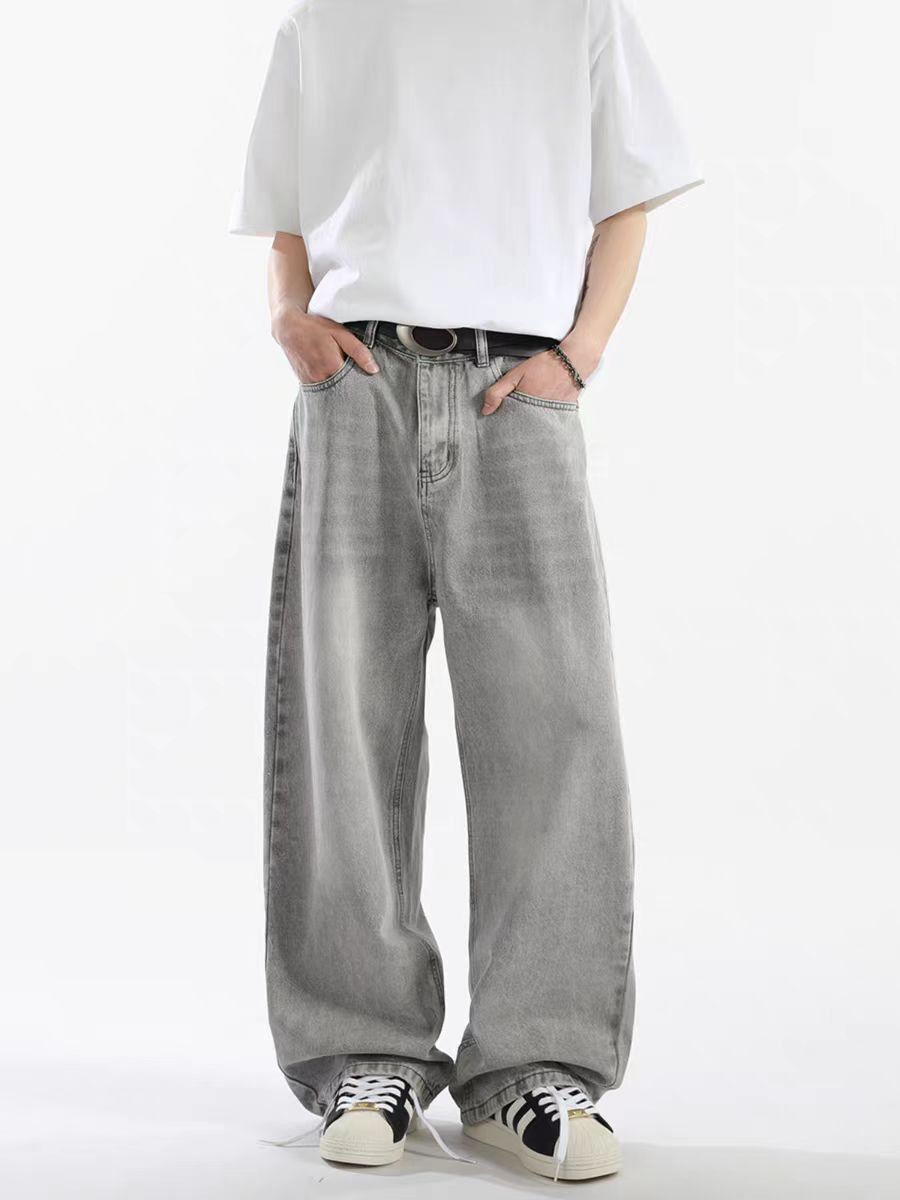 Japanese Brand × Jean Vintage high street washed gray baggy straight leg jeans Size US 30 / EU 46 - 1 Thumbnail