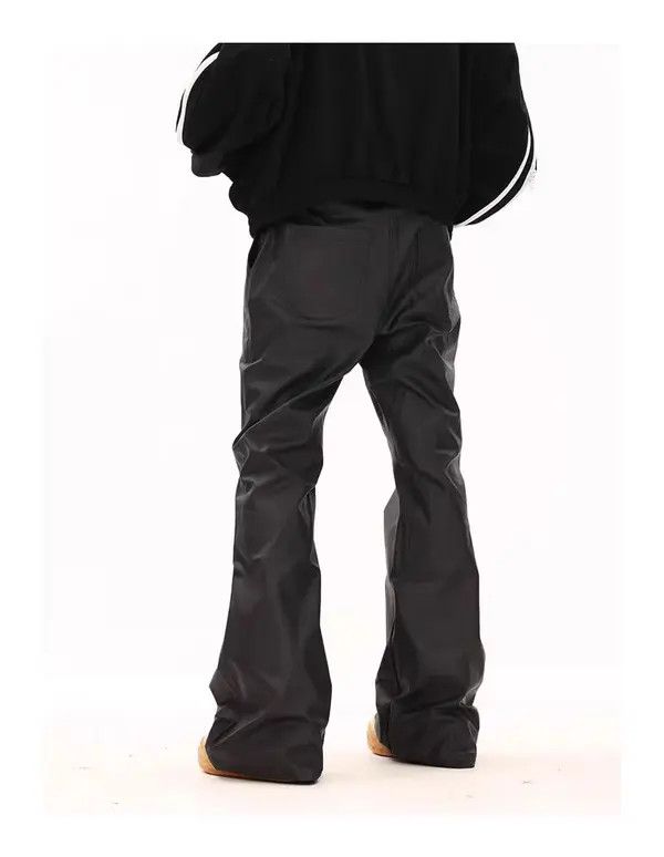 Japanese Brand Vintage street punk micro flare casual leather pants Size US 34 / EU 50 - 6 Thumbnail