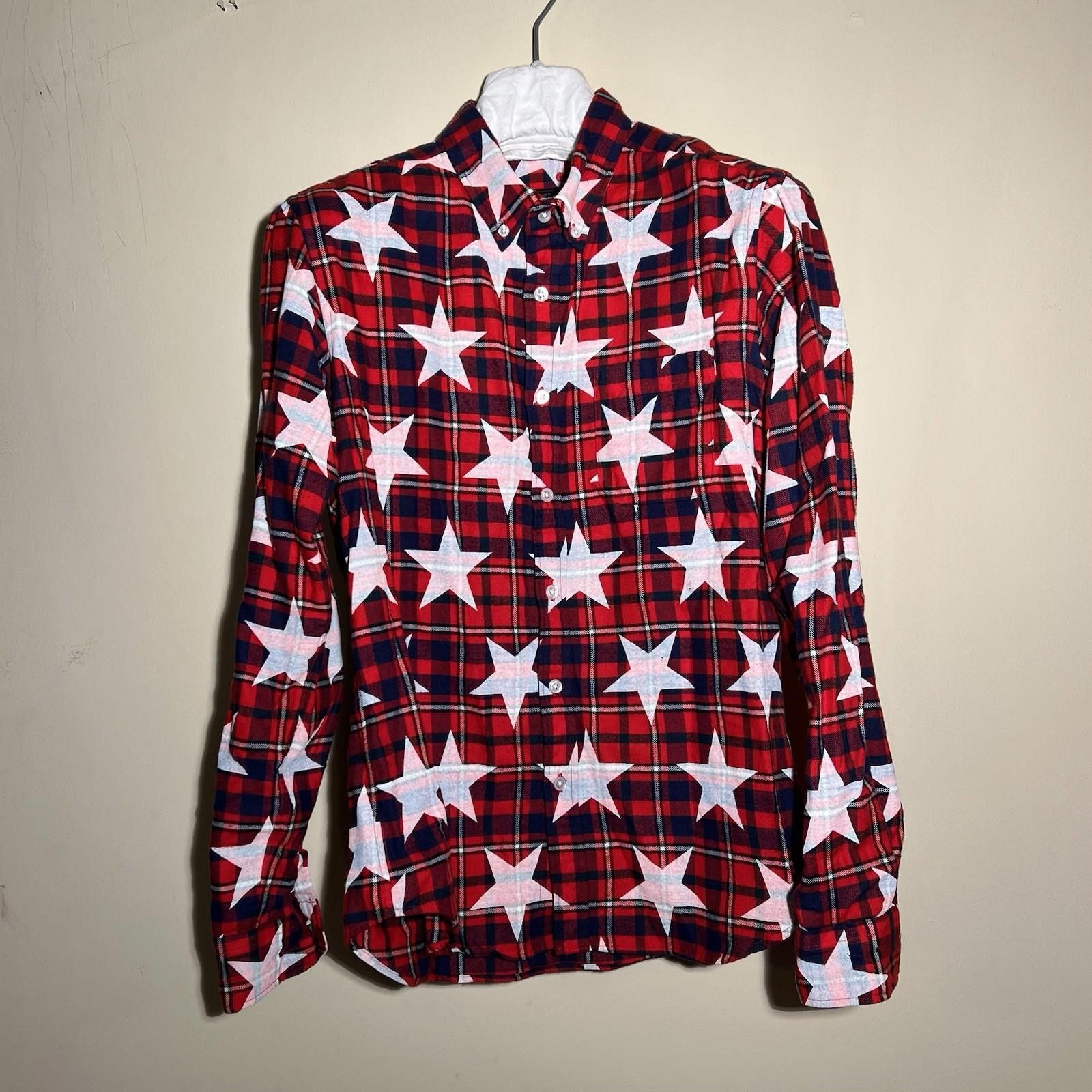 Sophnet. SOPHNET. Flannel Check Star Print Shirt Red Large Size US L / EU 52-54 / 3 - 1 Thumbnail