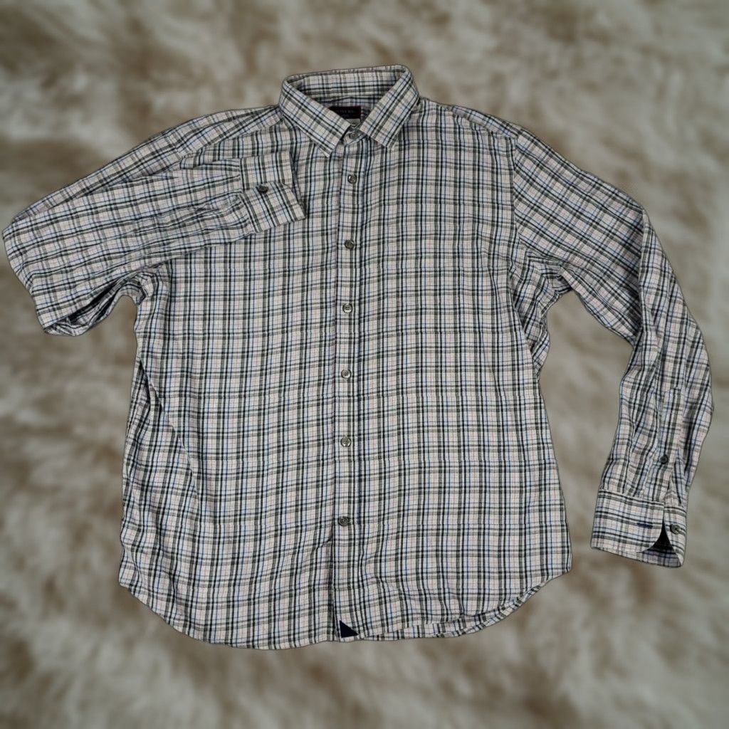 UNTUCKit UNTUCKit Shirt Mens Large Gray Blue Plaid Flannel Button Up Long Sleeve Size US L / EU 52-54 / 3 - 1 Thumbnail