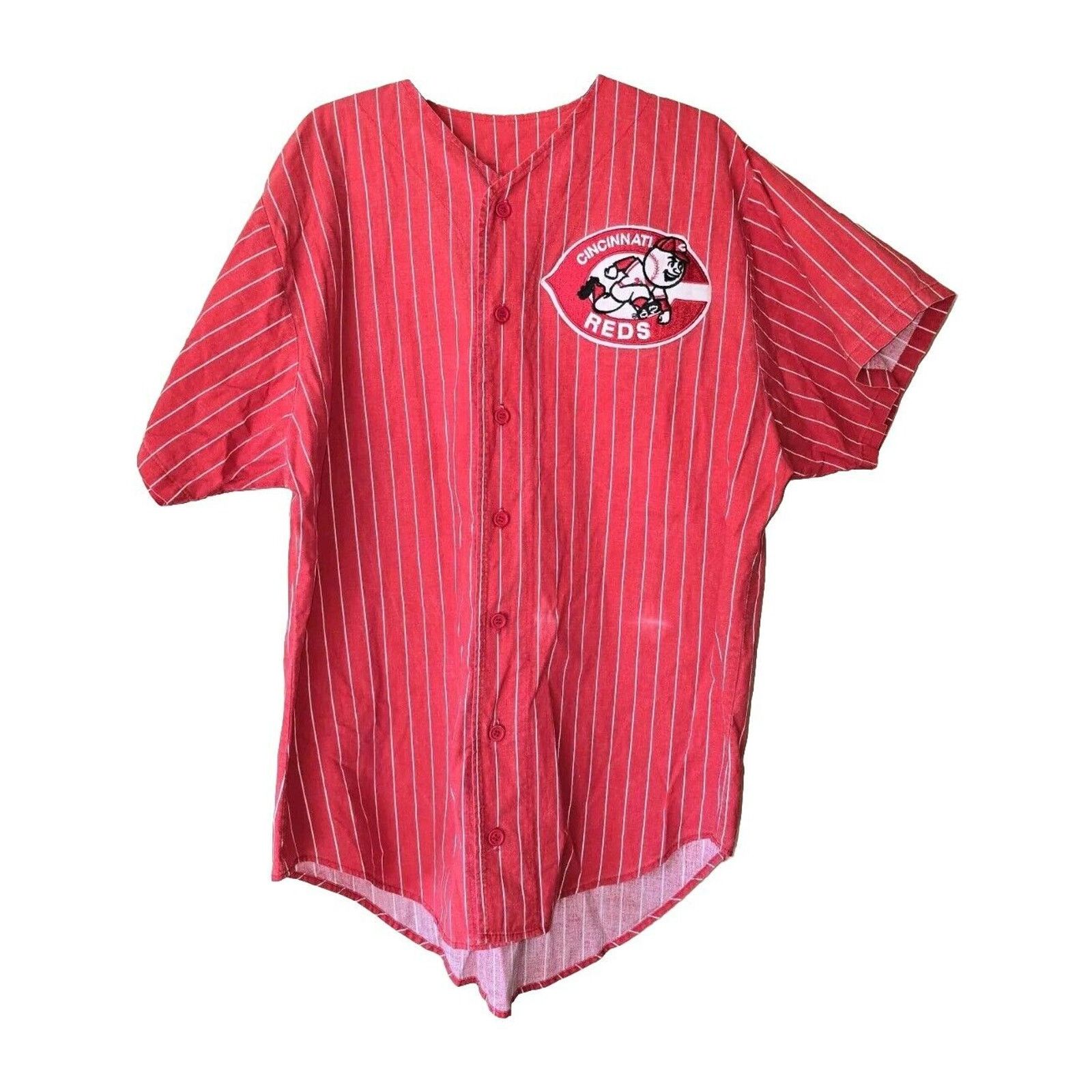 Chalk Line Vintage Chalk Line XL Cincinnati Reds Pinstripe Jersey Size 42 - 1 Thumbnail
