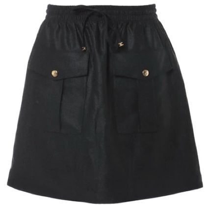 image of Celine O1W1Db10324 Midi Skirt In Black, Women's (Size 38)