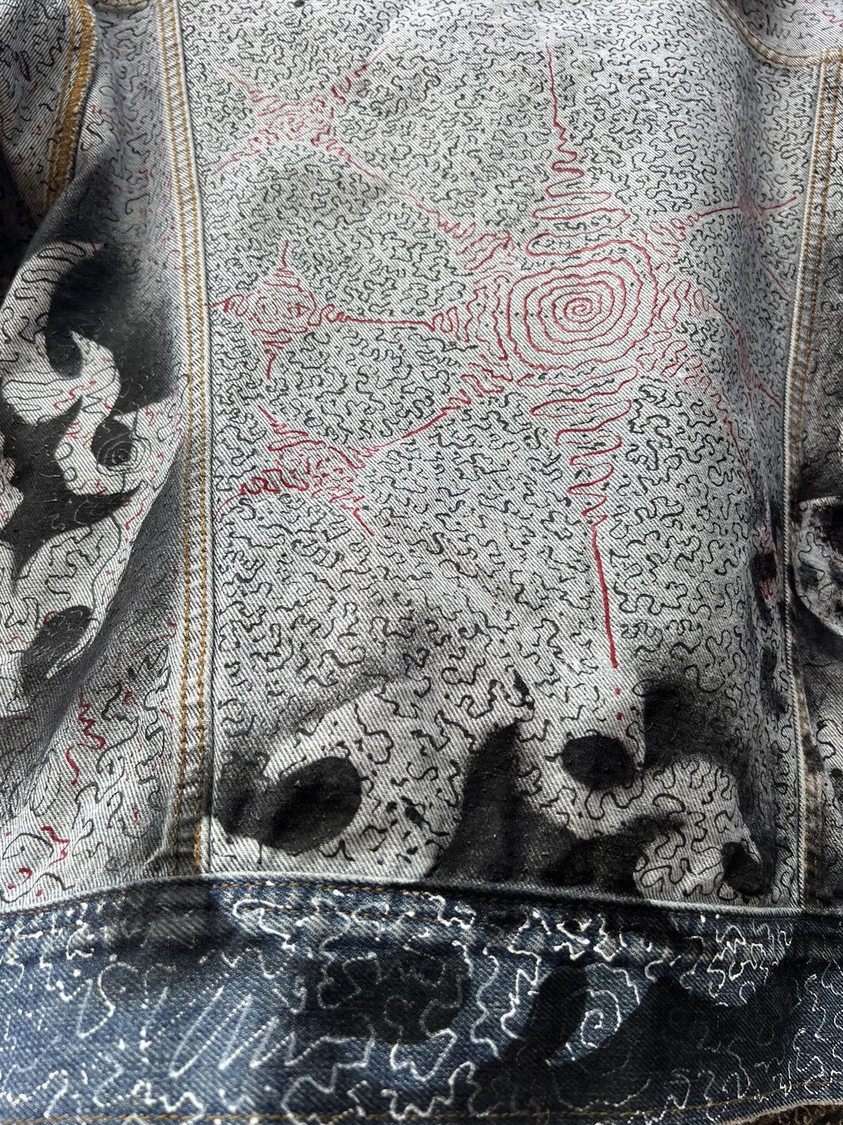 Other Custom ethnical bilateral distressed denim jacket Size US L / EU 52-54 / 3 - 13 Thumbnail