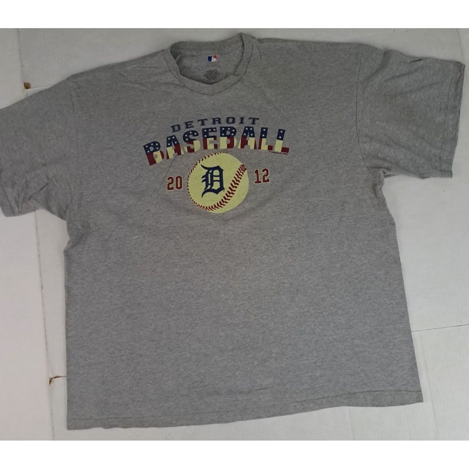 MLB VINTAGE Detroit Tigers MLB 3XL T-Shirt Gray Cotton Crew Neck Short Sleeve Verlander Patriotic Baseball Shirt Boys Mens Womens Unisex Adults Size US XXL / EU 58 / 5 - 4 Thumbnail