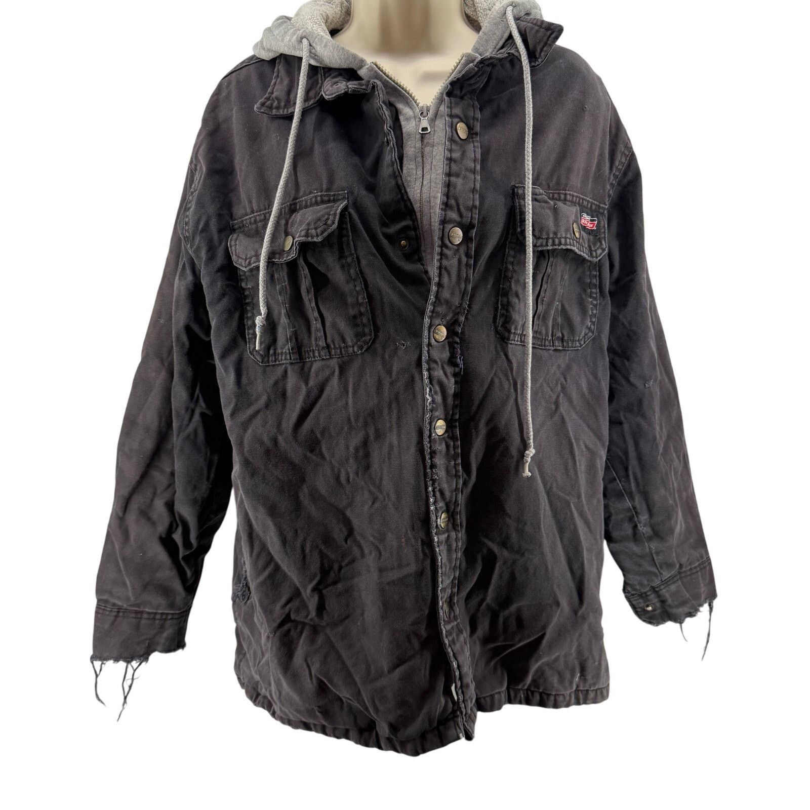 Dickies Vintage Dickies Coat Hoodie Men Large Denim Cotton Black L Size US L / EU 52-54 / 3 - 1 Thumbnail