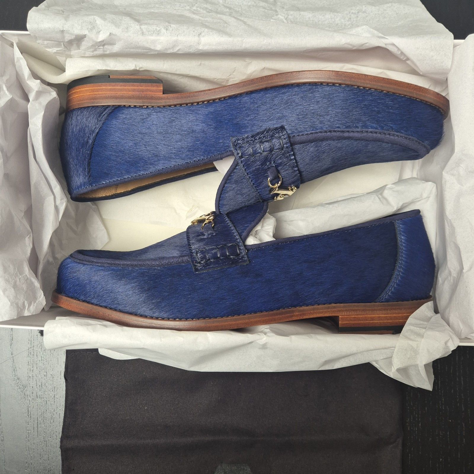 Palace Palace Pony Hair Loafer Navy UK10 Brand New In Box Size US 10.5 / EU 43-44 - 11 Thumbnail