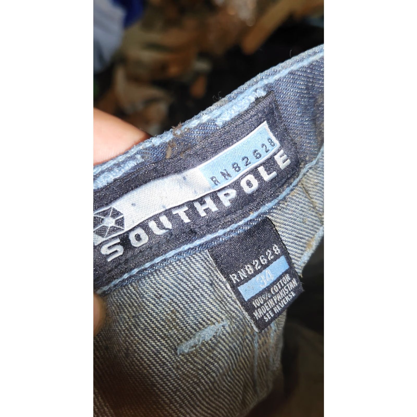 Southpole VINTAGE Southpole Jeans Men 34x30 Blue Baggy Y2K Thrashed Denim 90s Grunge Hip Hop Punk Straight Relaxed Size US 34 / EU 50 - 5 Thumbnail