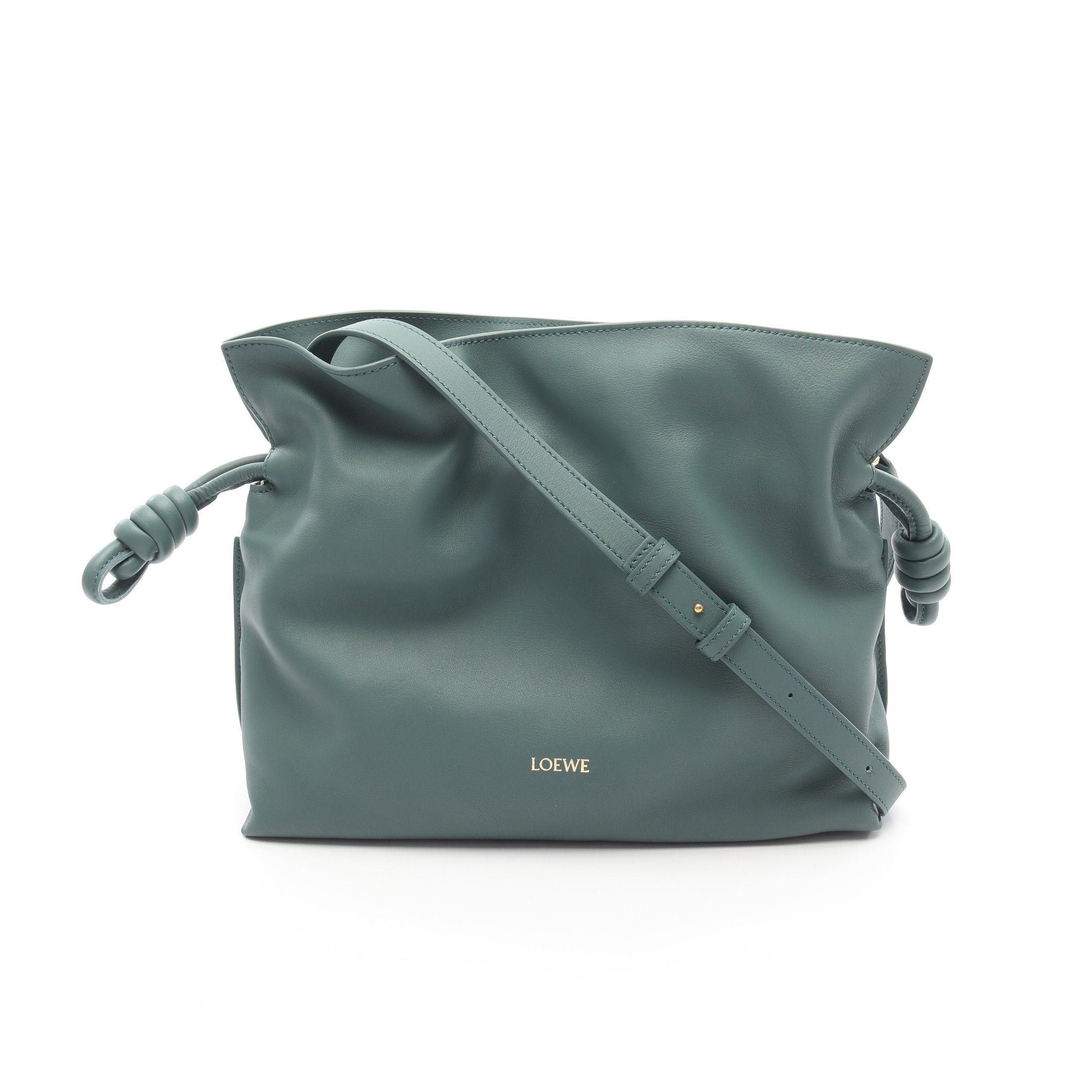 Loewe Loewe Flamenco Medium Shoulder Bag Leather Green Size ONE SIZE - 1 Thumbnail