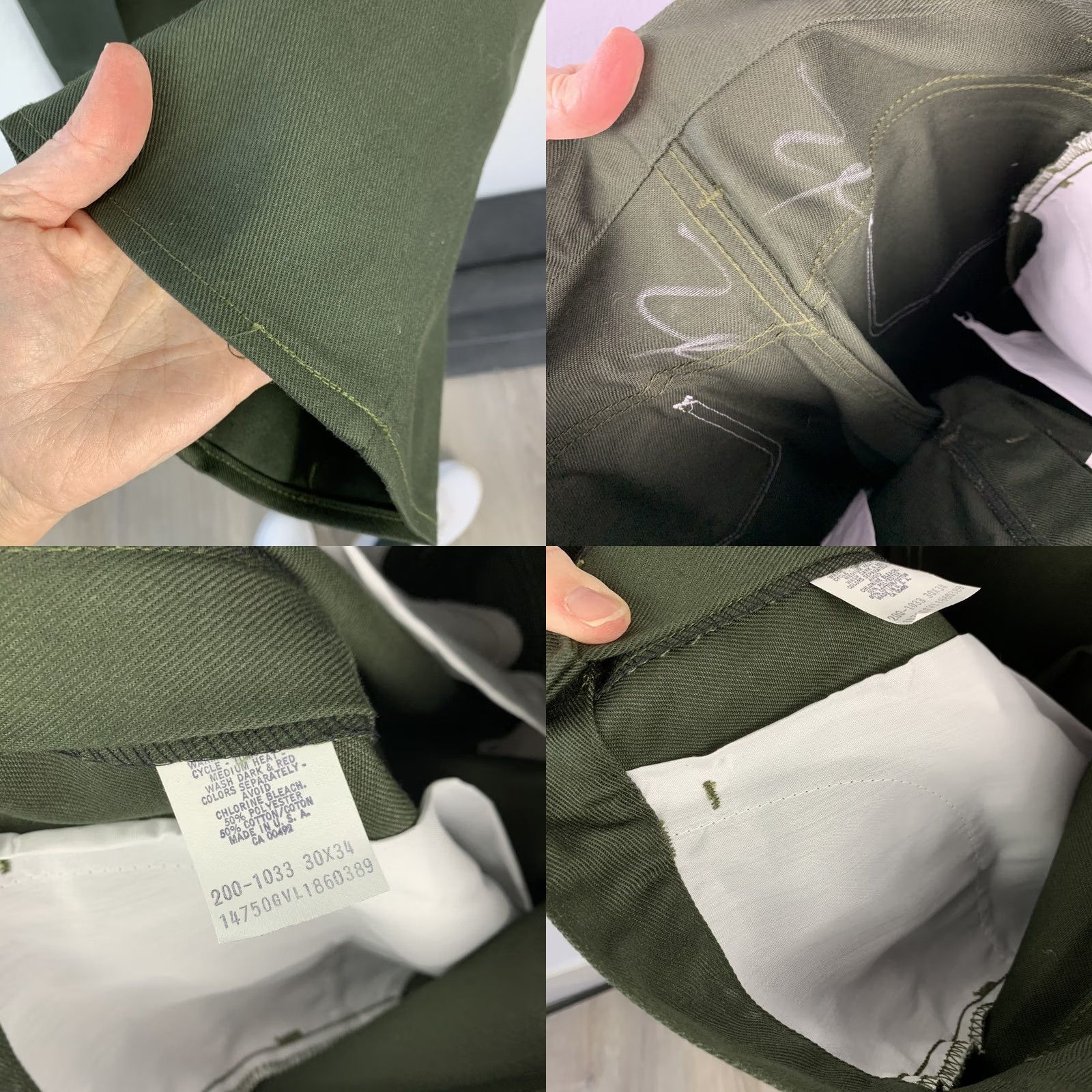 Vintage VINTAGE Lee Riders Jeans Work Green 30x34 Regular 5-Pocket Denim Pants Straight Mens Lee Riders Green Jeans Size US 30 / EU 46 - 8 Thumbnail