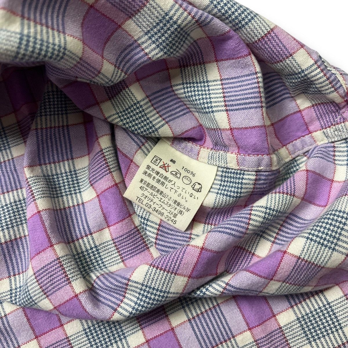 Comme des Garcons Vintage 45Rpm Plaid Pattern Button Long Sleeve Shirt Size US S / EU 44-46 / 1 - 6 Thumbnail