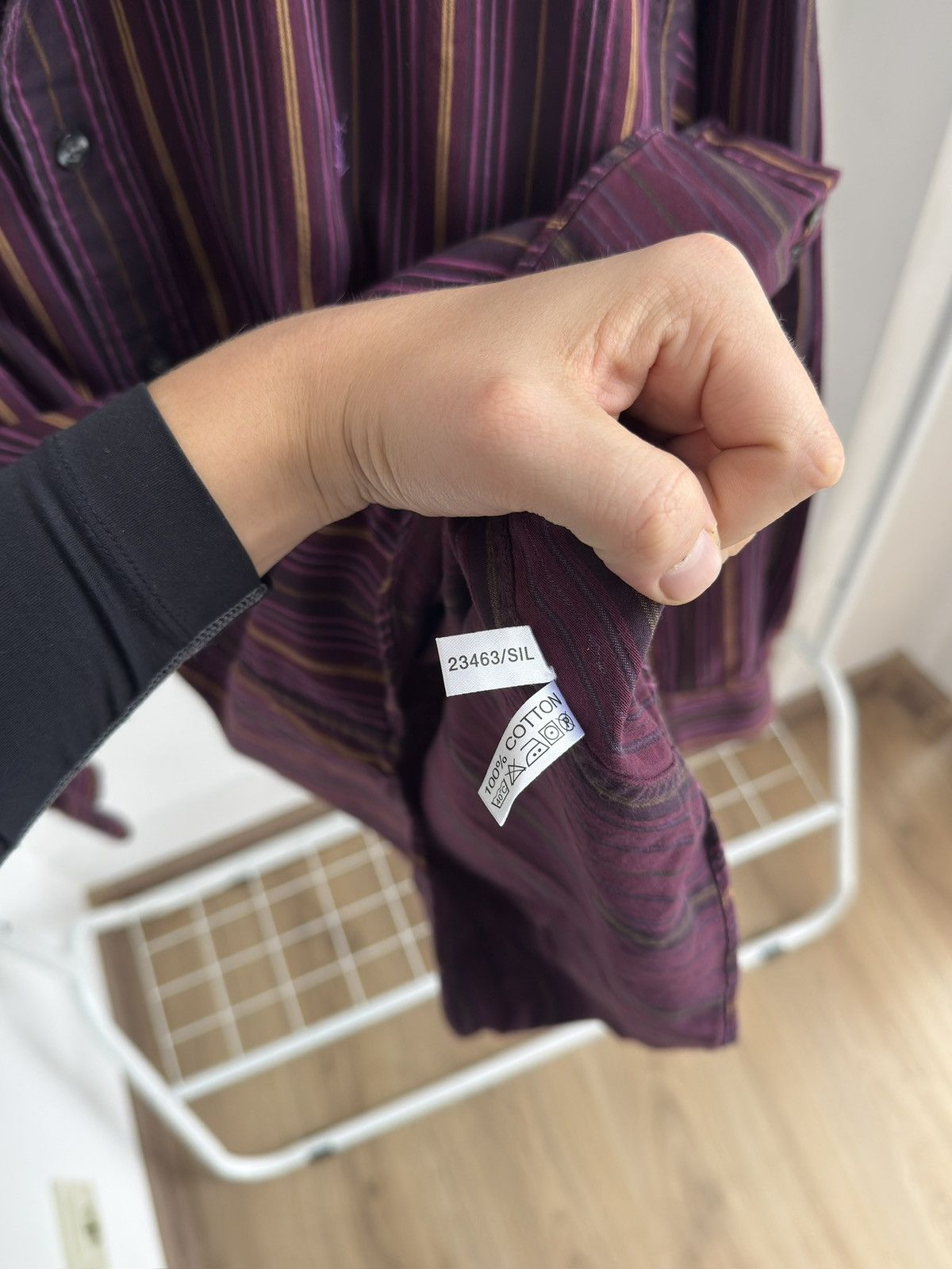 Yves Saint Laurent Vintage Yves Saint Laurent Stripped Purple button up shirt Size US L / EU 52-54 / 3 - 8 Thumbnail