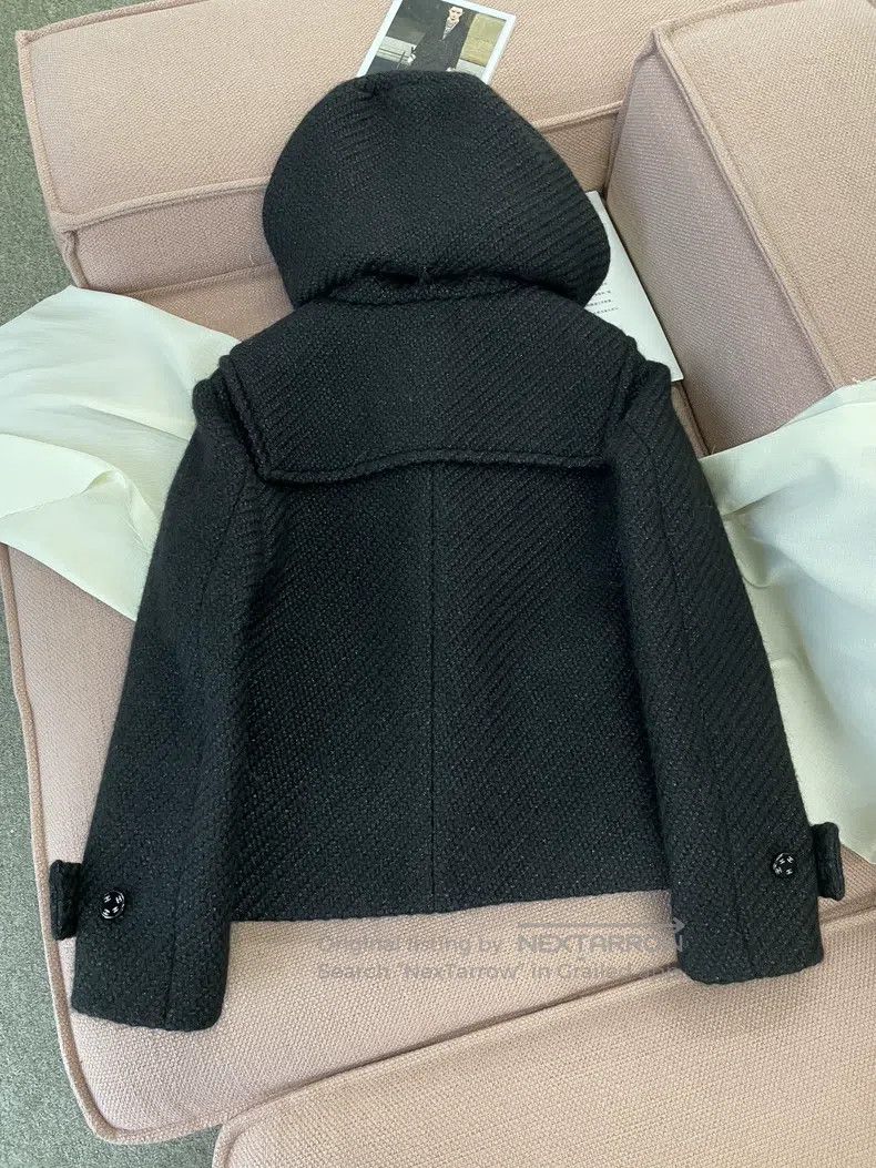 Chanel Chanel Black ox horn buckle hooded college tweed jacket Size XXS / US 00 / IT 34 - 3 Thumbnail