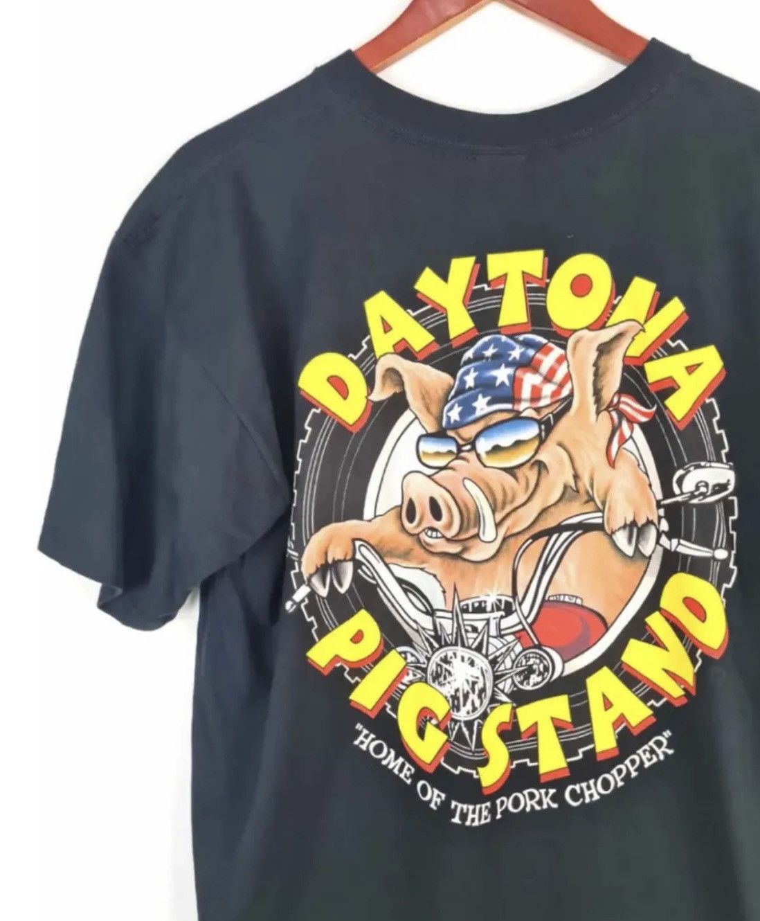Vintage Vintage Biker Daytona pig stand print 2000s t shirt black L Size US L / EU 52-54 / 3 - 5 Thumbnail