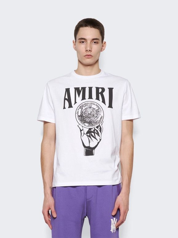 Amiri o1gr1nt0924 Crystal Ball T-Shirt in White Size US L / EU 52-54 / 3 - 3 Thumbnail