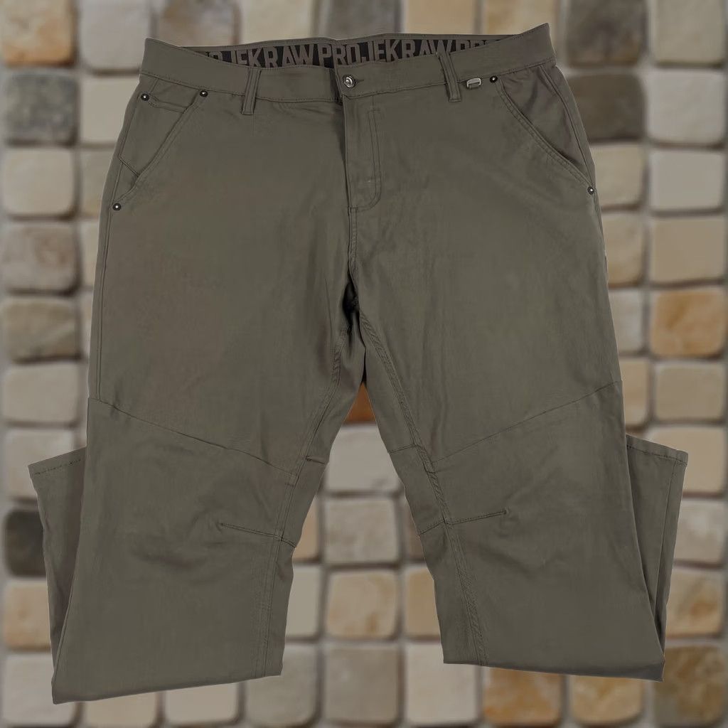 Vintage Projek Raw Pants Mens 40 x 29 Green Flex Chino Workwear Stretch Urban City Hiking Size US 40 / EU 56 - 1 Thumbnail