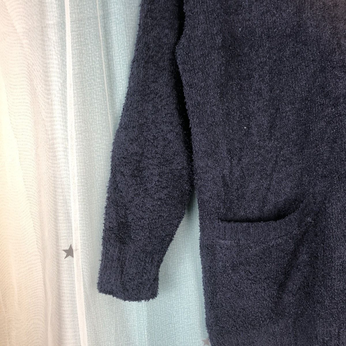 Aran Isles Knitwear × Homespun Knitwear × Japanese Brand Uniqlo Dark Blue Mohair Cardigan #894 Size M / US 6-8 / IT 42-44 - 7 Thumbnail