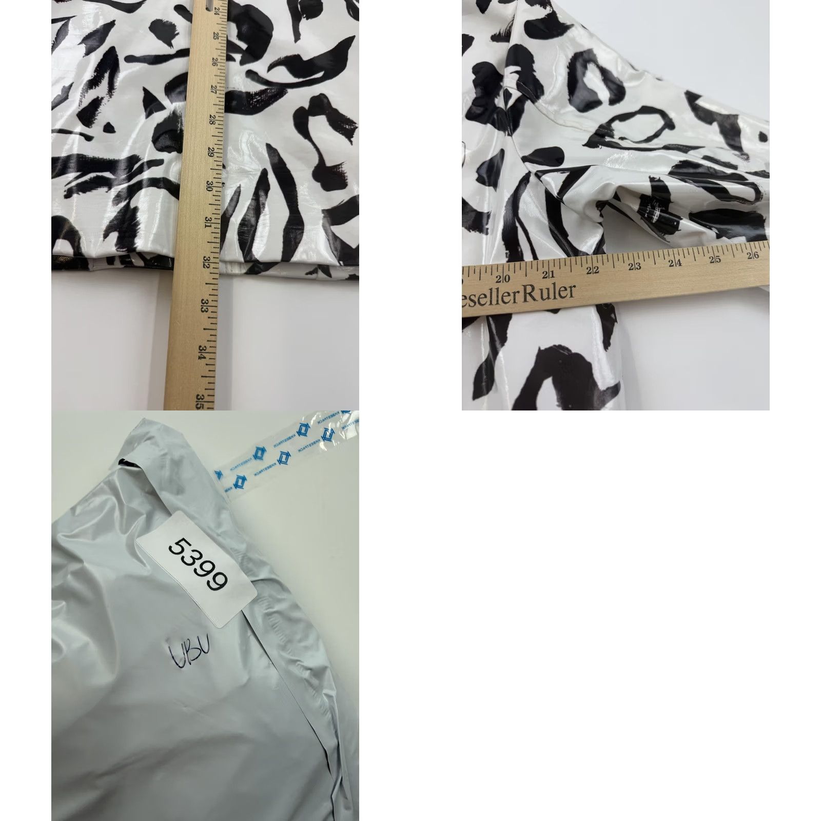 Fubu UbU Coat Womens Large White Leopard Print Hooded Rain Full Zip Jacket Lined Size L / US 10 / IT 46 - 9 Thumbnail