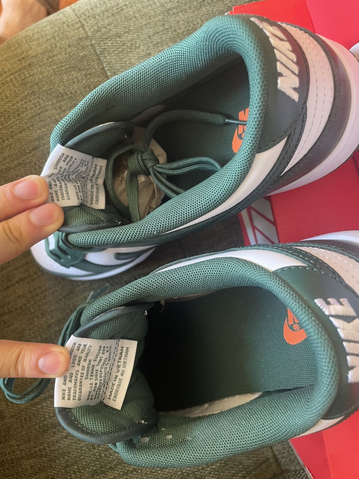 Nike Nike Dunk Low Retro Team Green, White & Orange Size US 11.5 / EU 44-45 - 5 Thumbnail