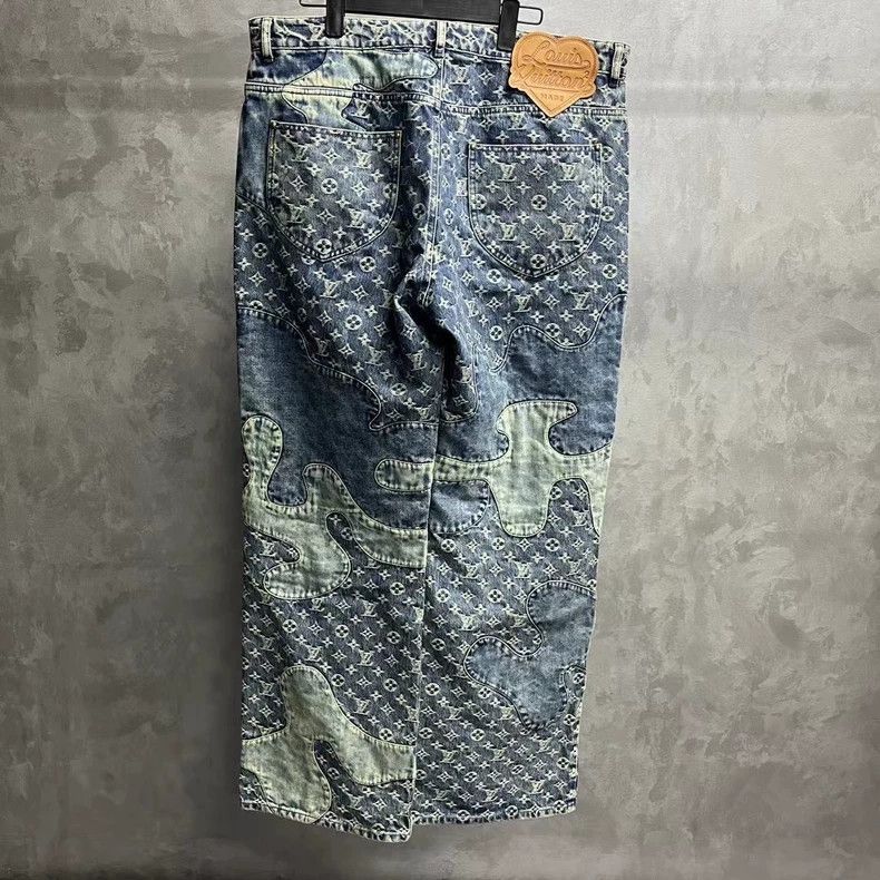 Louis Vuitton Louis Vuitton Blue deconstructed patchwork full print jean Size US 36 / EU 52 - 5 Thumbnail