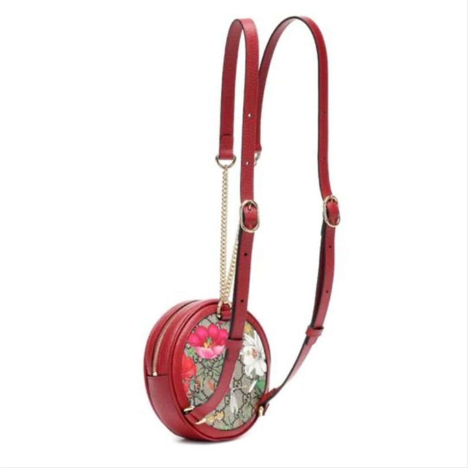 Gucci Ophidia GG logo floral round leather backpack Size ONE SIZE - 3 Thumbnail