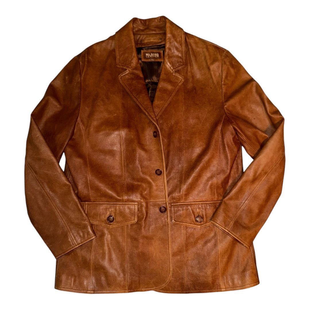 Wilsons Leather VTG Wilson’s Leathers Carmel leather collared jacket size XL Size XL / US 12-14 / IT 48-50 - 4 Thumbnail