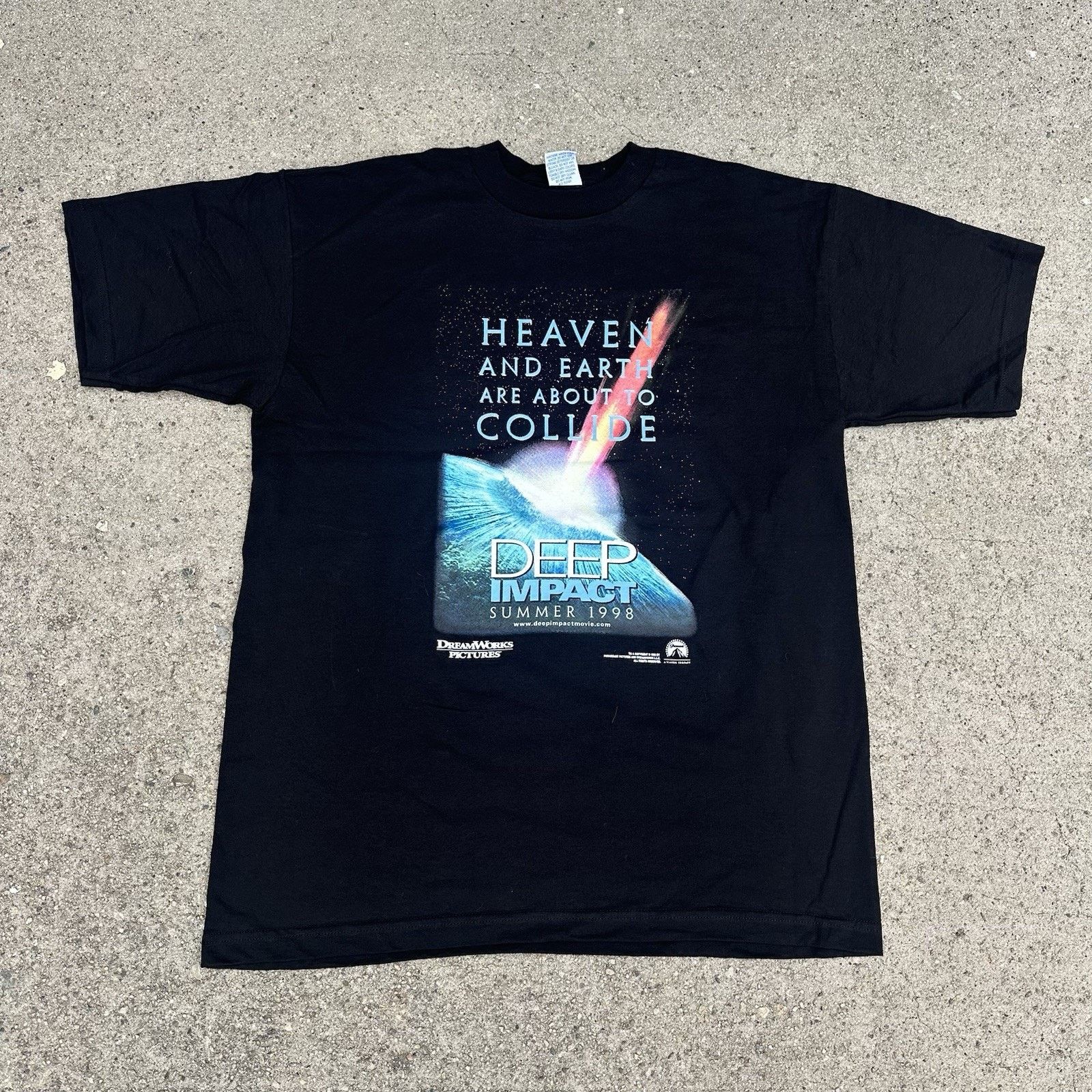 Vintage Vintage 1998 Deep Impact Movie Promo T-Shirt Sci-Fi Action Size US XL / EU 56 / 4 - 2 Thumbnail