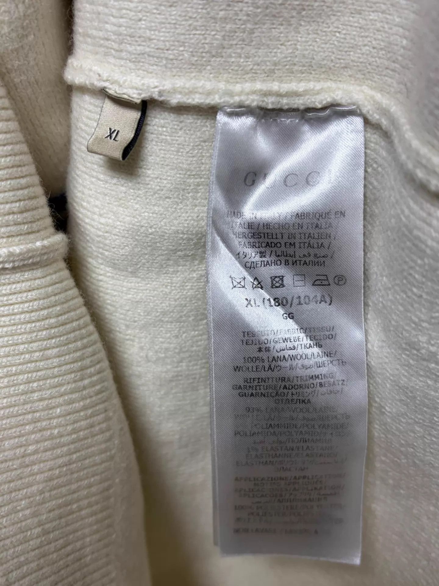Gucci Gucci Blue White Stripe GG Embroidered 100% Wool Sweater XL Size US XL / EU 56 / 4 - 4 Thumbnail