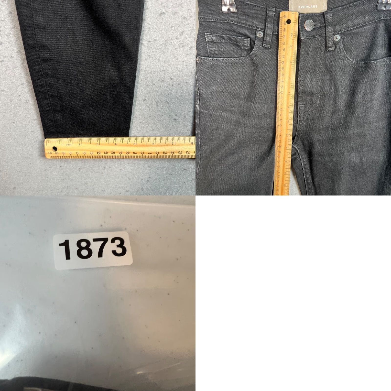 Everlane Everlane Womens Jeans Skinny Ankle 24 Black Cotton Blend Denim 5-Pocket Stretch Mid Rise Regular Inseam 26" Adult Women Size 24" / US 00 / IT 34 - 8 Thumbnail