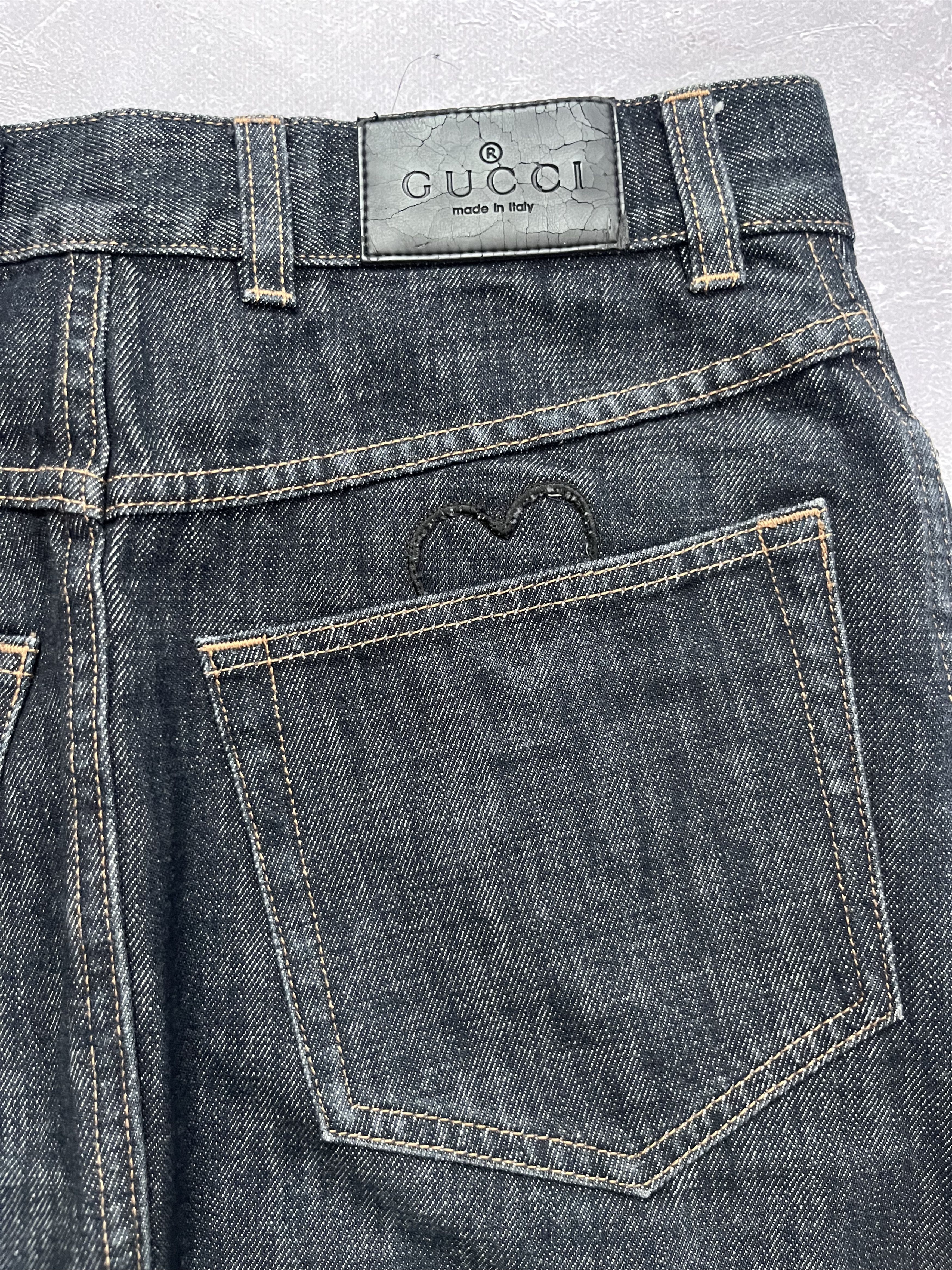 Gucci GUCCI Denim Skirt Gray Women's Size 38 Heart Logo Jeans Size 26" / US 2 / IT 38 - 9 Thumbnail