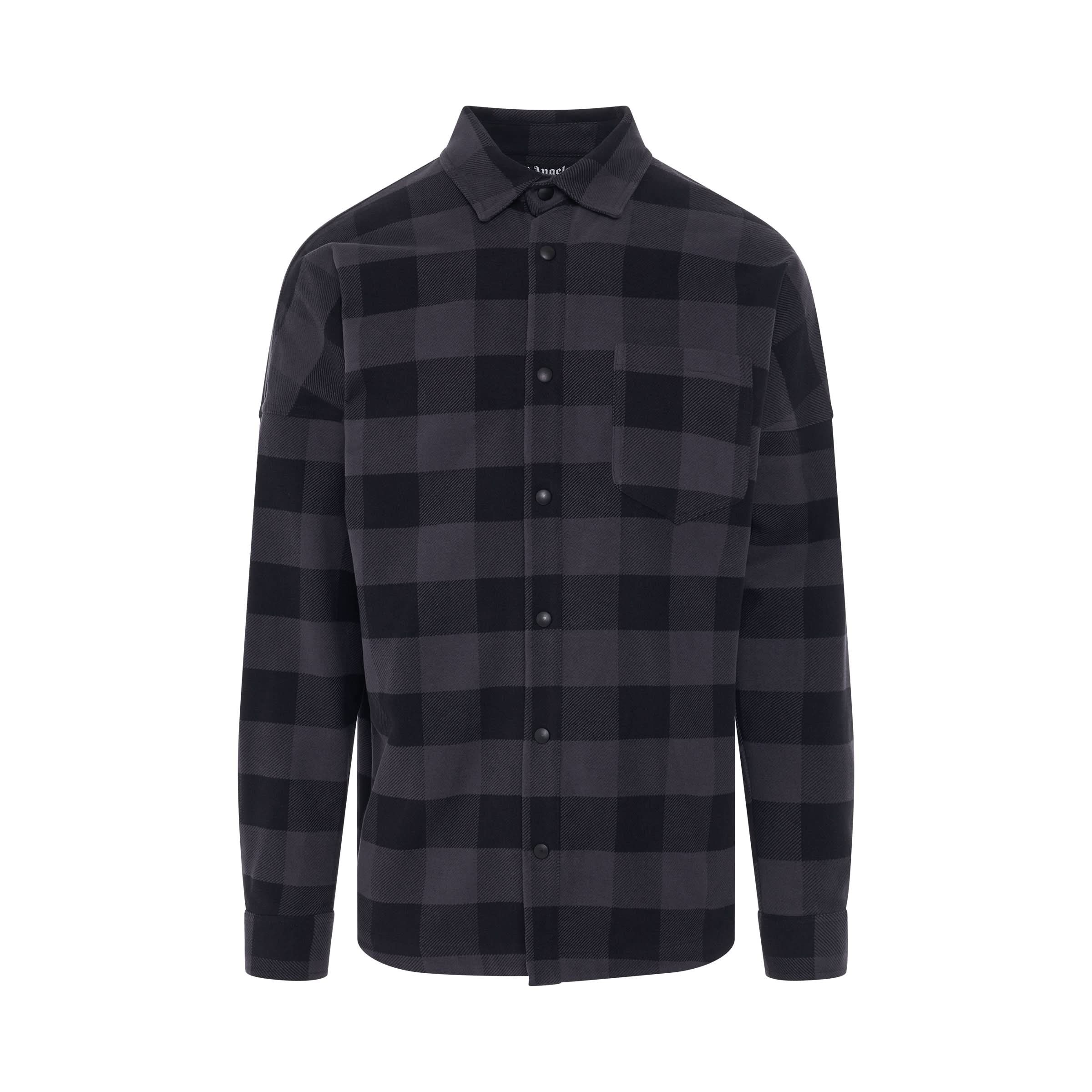 Palm Angels o1in1s0225 Q:1 / Classic Logo Overshirt in Black White Size US S / EU 44-46 / 1 - 1 Thumbnail