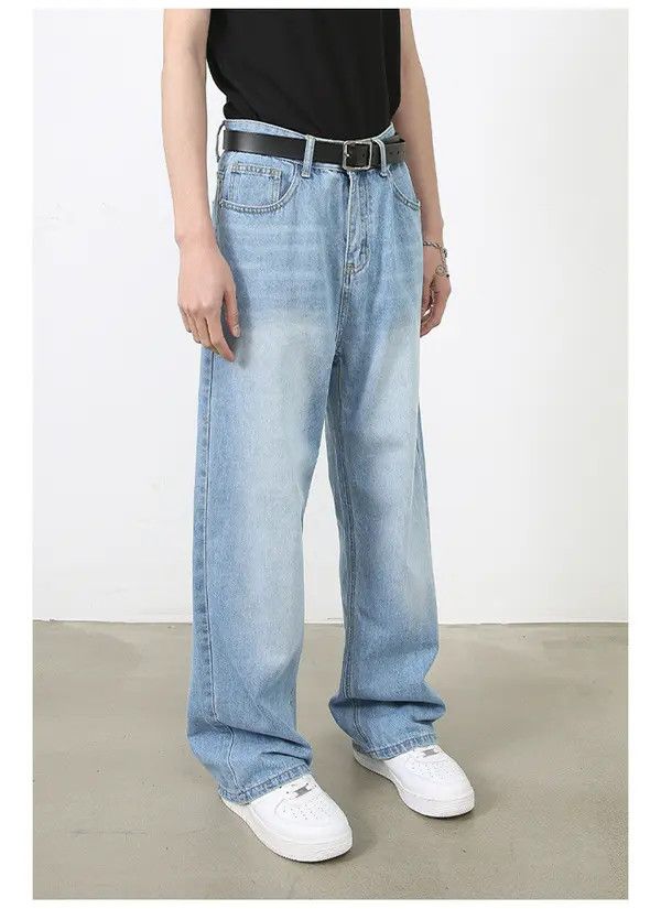 Japanese Brand VIBE Japanese retro washed light blue jeans loose straight Size US 32 / EU 48 - 4 Thumbnail