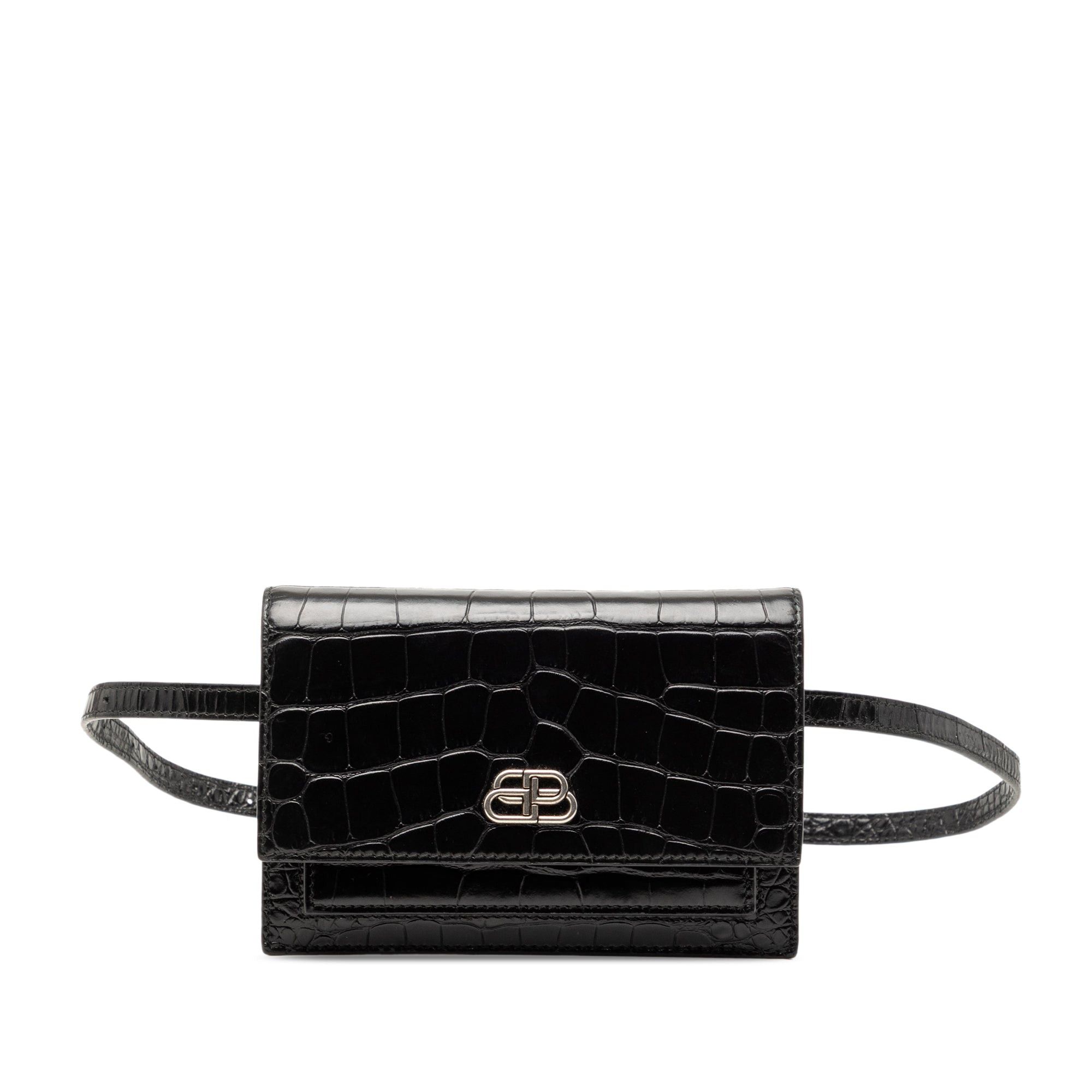 Balenciaga Croc Embossed Leather Sharp Belt Bag XS Size ONE SIZE - 1 Thumbnail