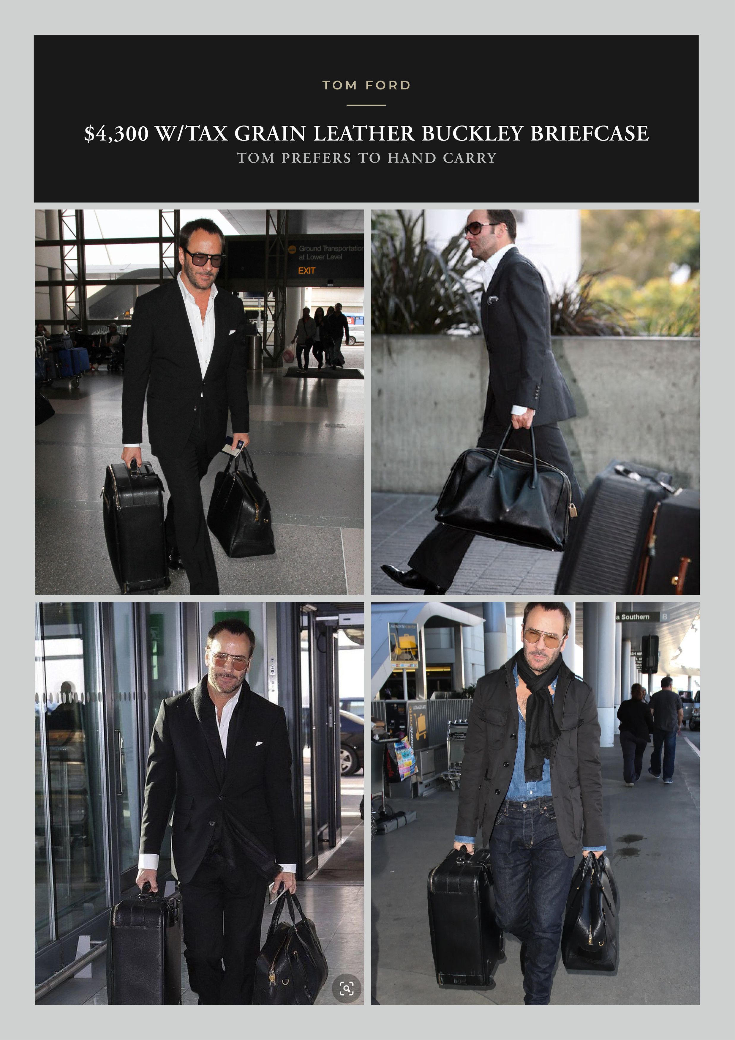 Coveted $4,350 w/tax Signature Buckley Leather Briefcase