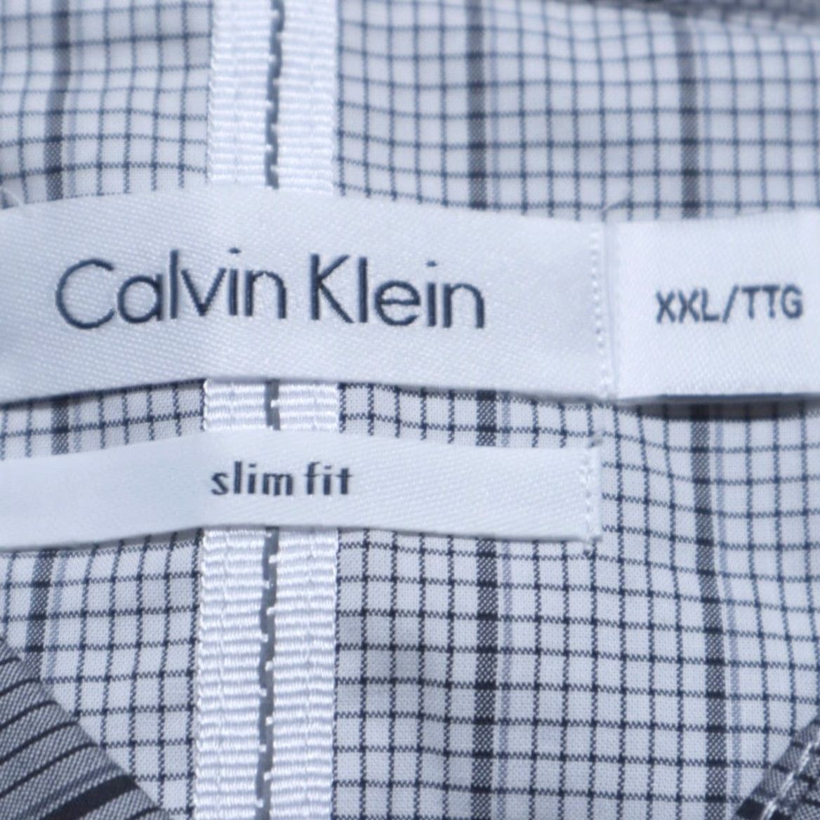 Calvin Klein Calvin Klein Slim Fit Poplin Striped Button Up Shirt White Men's 2XL Size US XXL / EU 58 / 5 - 5 Thumbnail