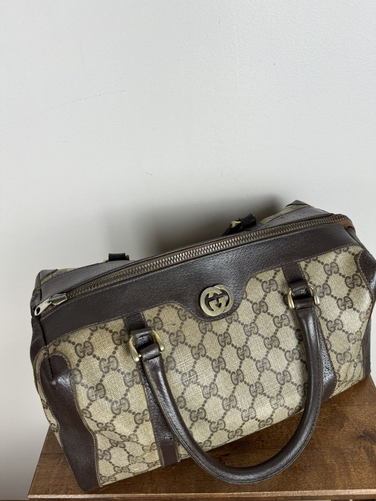 Gucci Luxury vintage rare Gucci leather Boston Bag original item Size ONE SIZE - 3 Thumbnail