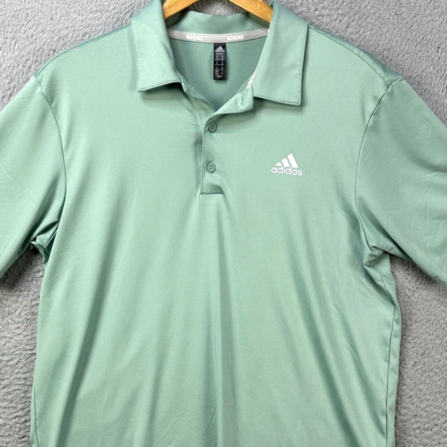 Adidas Adidas Golf Polo Shirt Men Medium Green Short Sleeve Solid Breathable 93% Polyester 7% Spandex EUC Size US M / EU 48-50 / 2 - 2 Thumbnail
