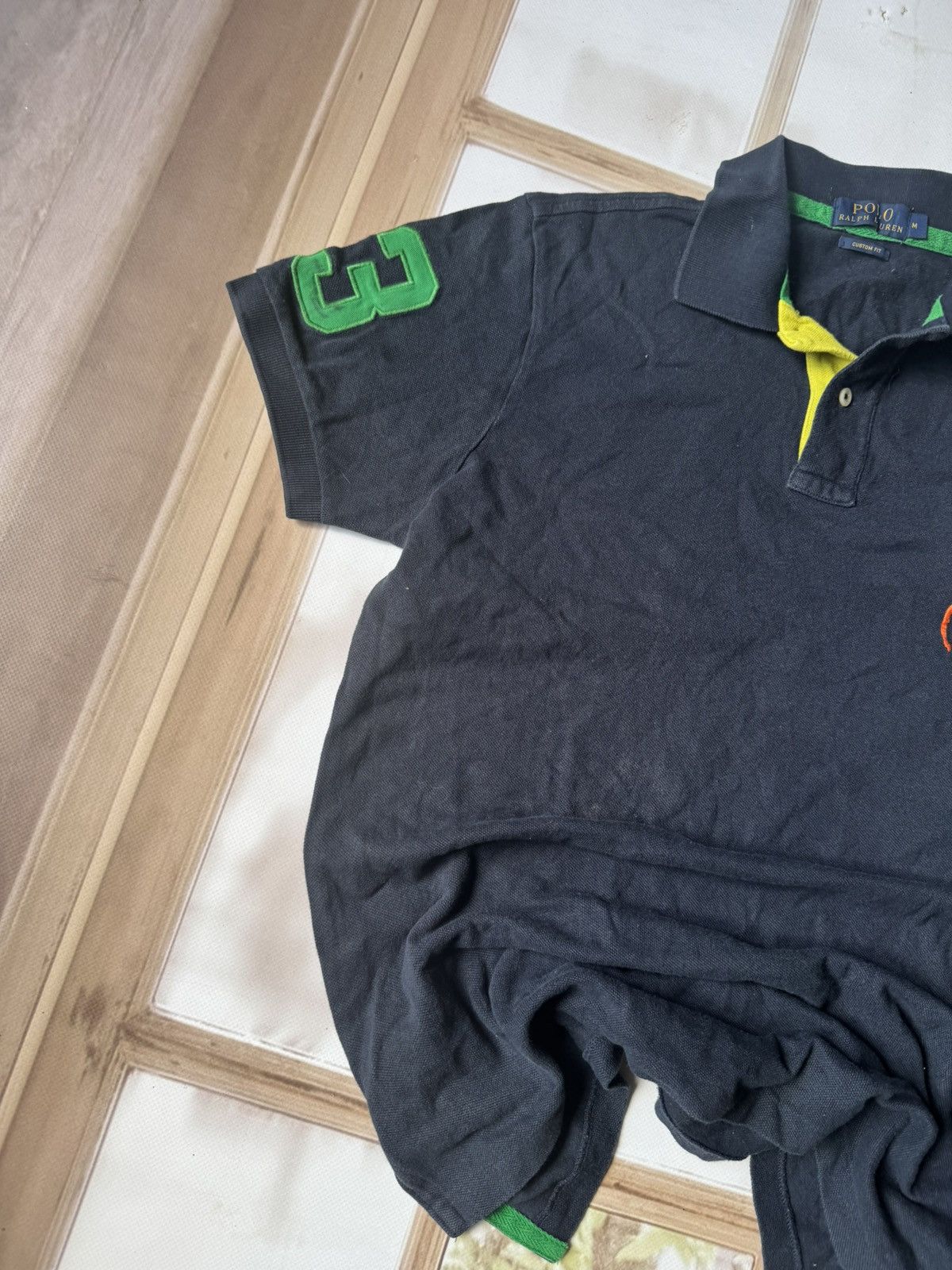 Polo Ralph Lauren Polo Ralph Lauren Big Pony Navy Polo with Neon Accents Size US M / EU 48-50 / 2 - 2 Thumbnail