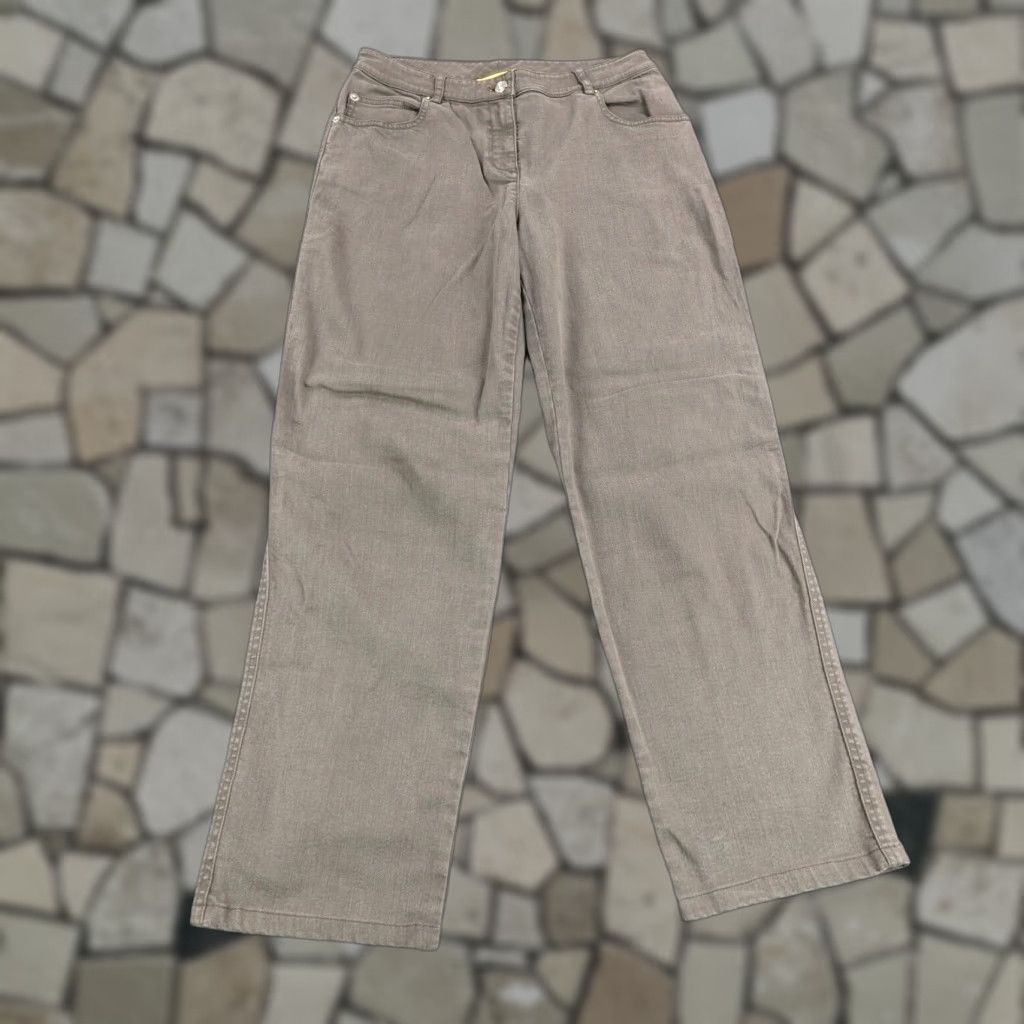 St. John St John Jeans Womens 4 Brown Denim Straight Leg Relaxed Baggy Loose Fit Pants Size 28" / US 6 / IT 42 - 1 Thumbnail