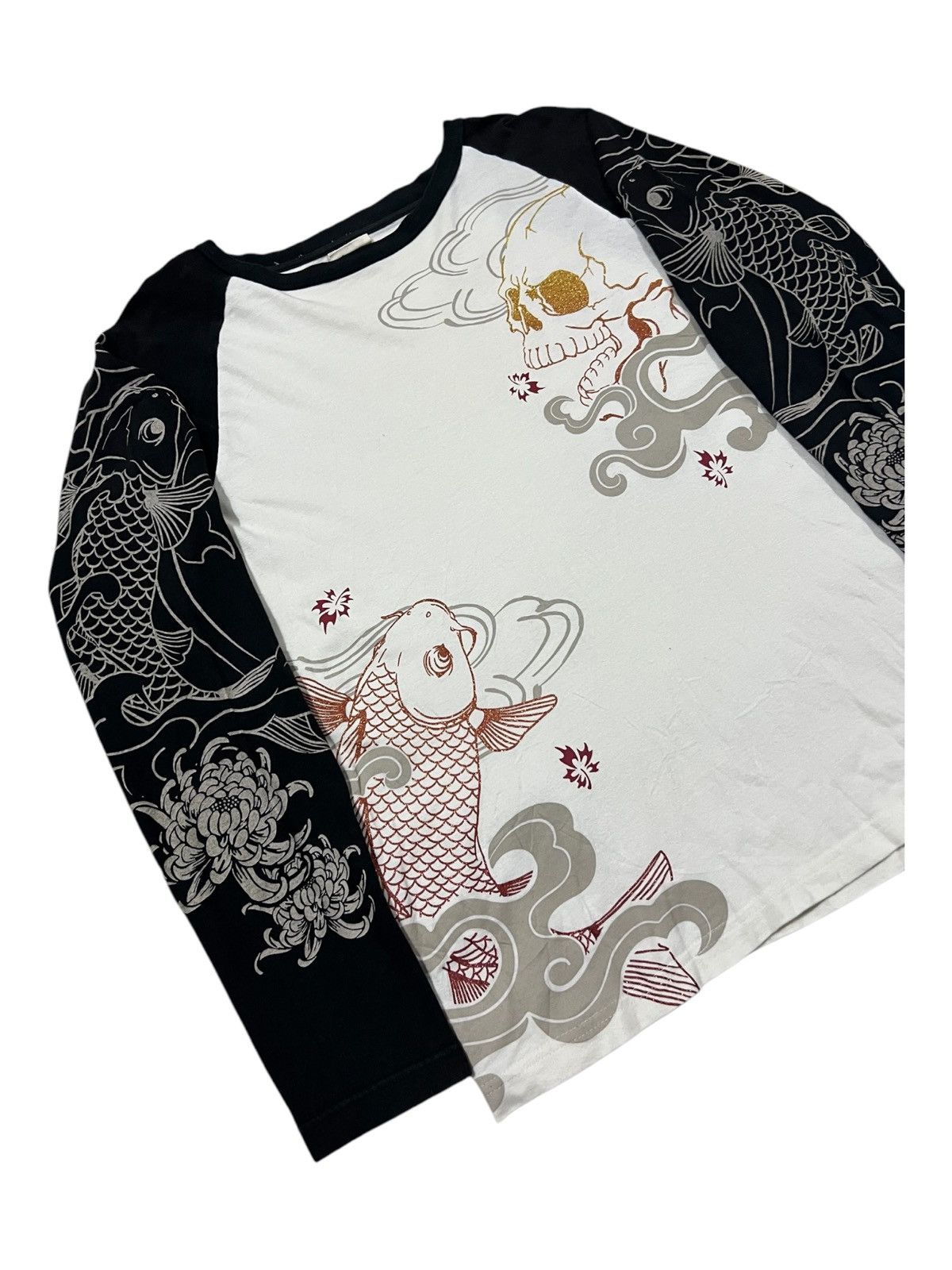 Karakuri Tamashi Skulls & Koi Japan Classic Motif LS Shirt