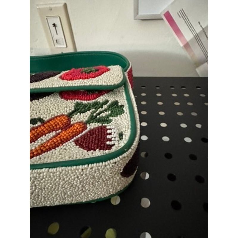 Staud STAUD Tommy Beaded Crudite Vegetable Print Bag Size ONE SIZE - 3 Thumbnail