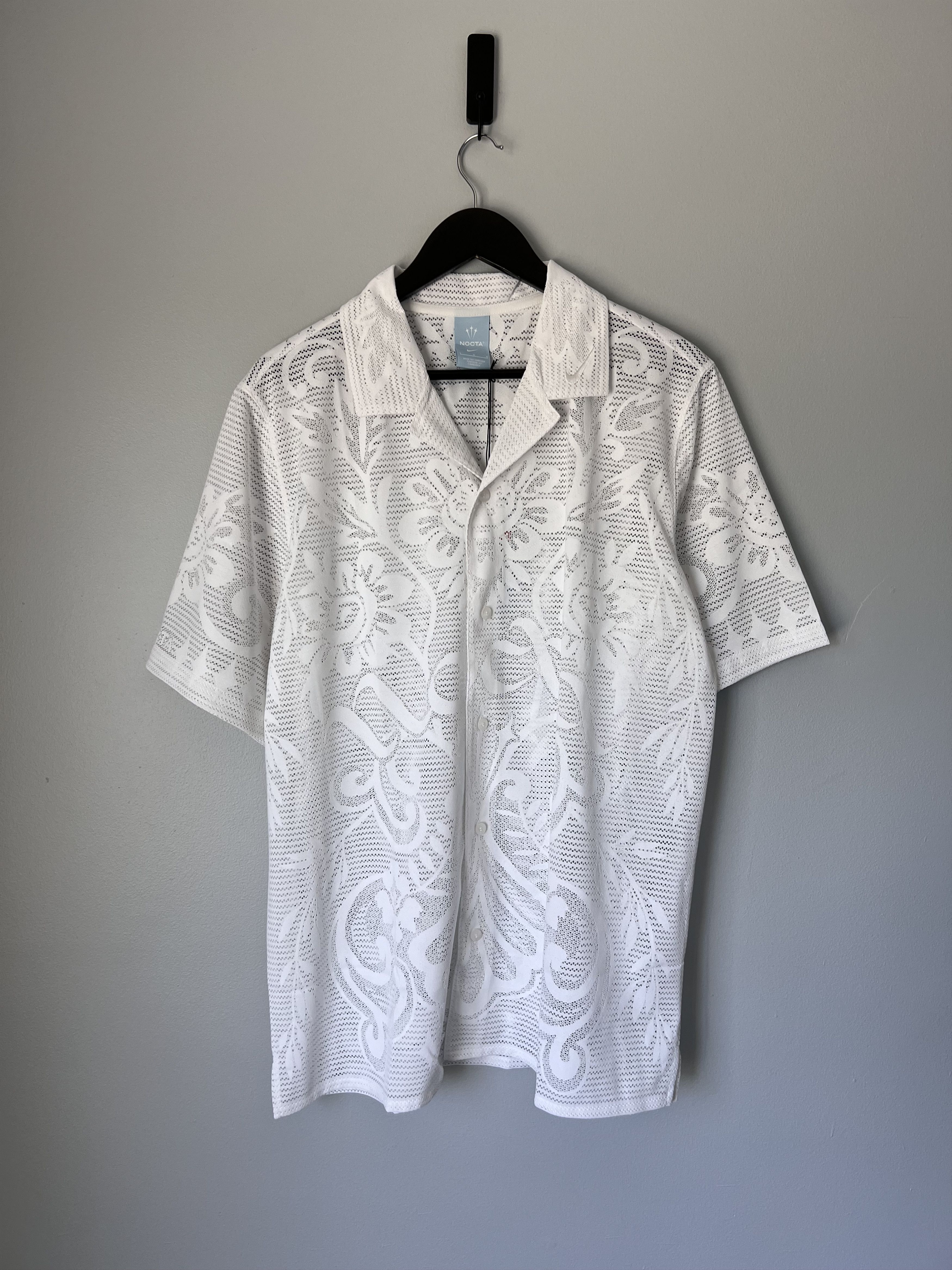 image of Nike Nocta Drapers Button Up Shirt In White, Men's (Size Large)