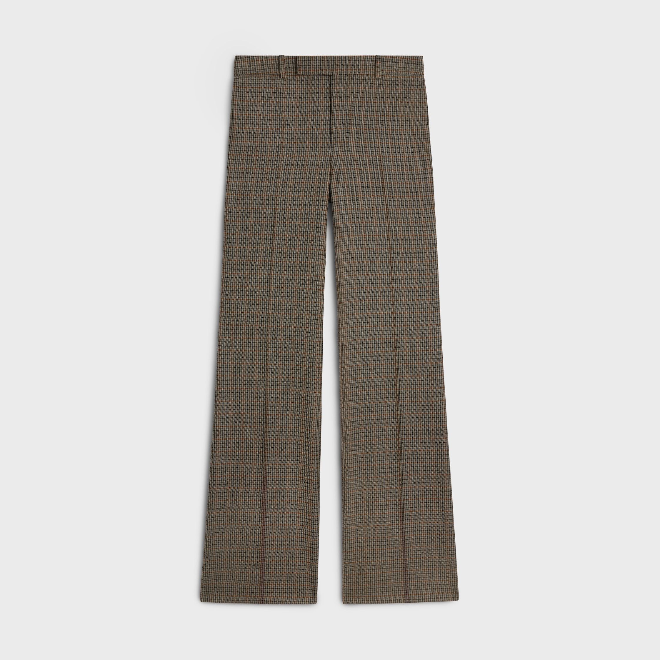 Celine BNF PANTS IN CHECKED WOOL beige/blue/copper Size 27" / US 4 / IT 40 - 1 Thumbnail