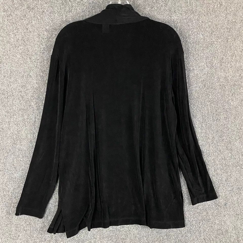 Chicos Chico's Travelers Cardigan Women's 3 Black Acetate Blend Size ONE SIZE - 7 Thumbnail