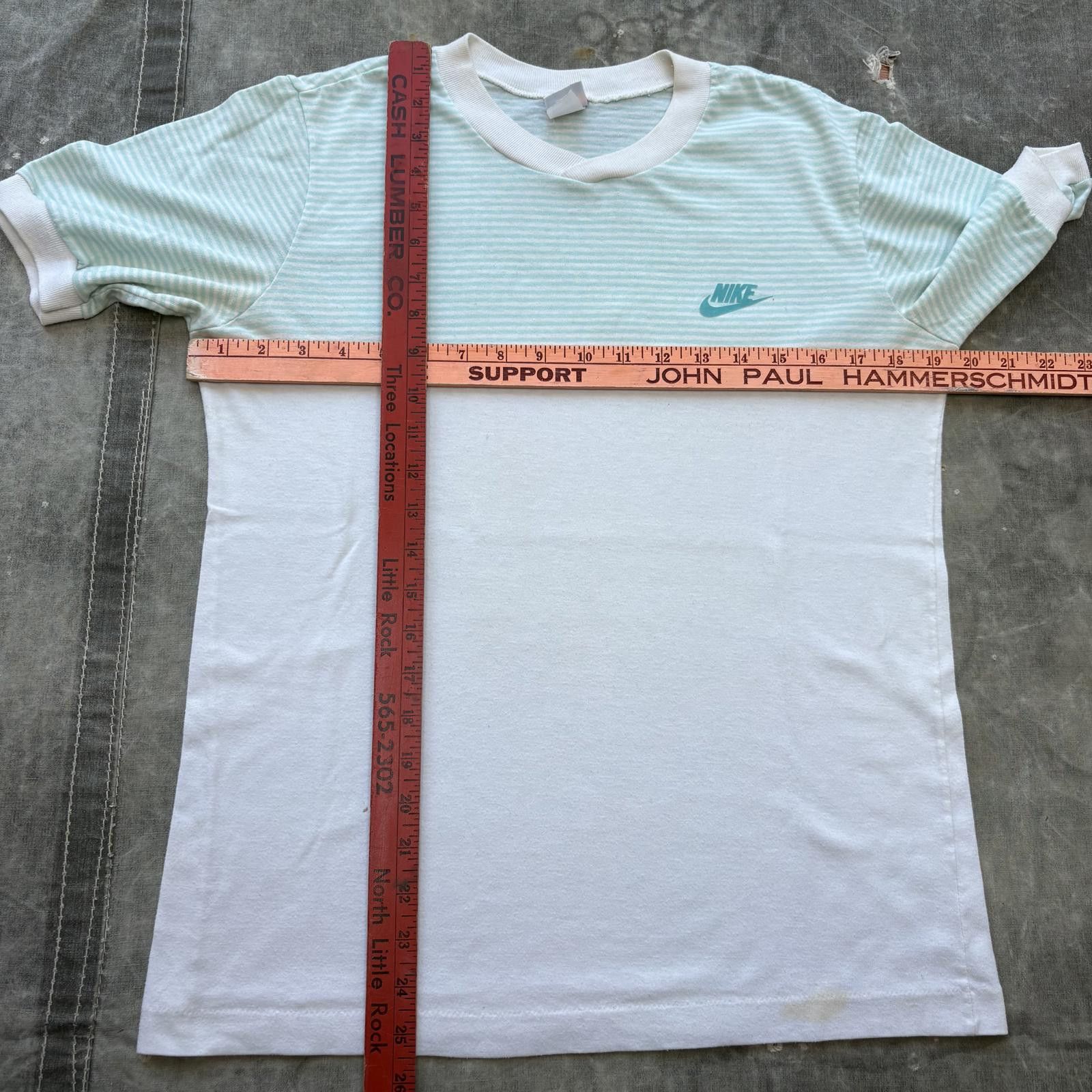 Nike Vintage Rare 70s Nike Turquoise Striped Sportswear Shirt Size L / US 10 / IT 46 - 5 Thumbnail
